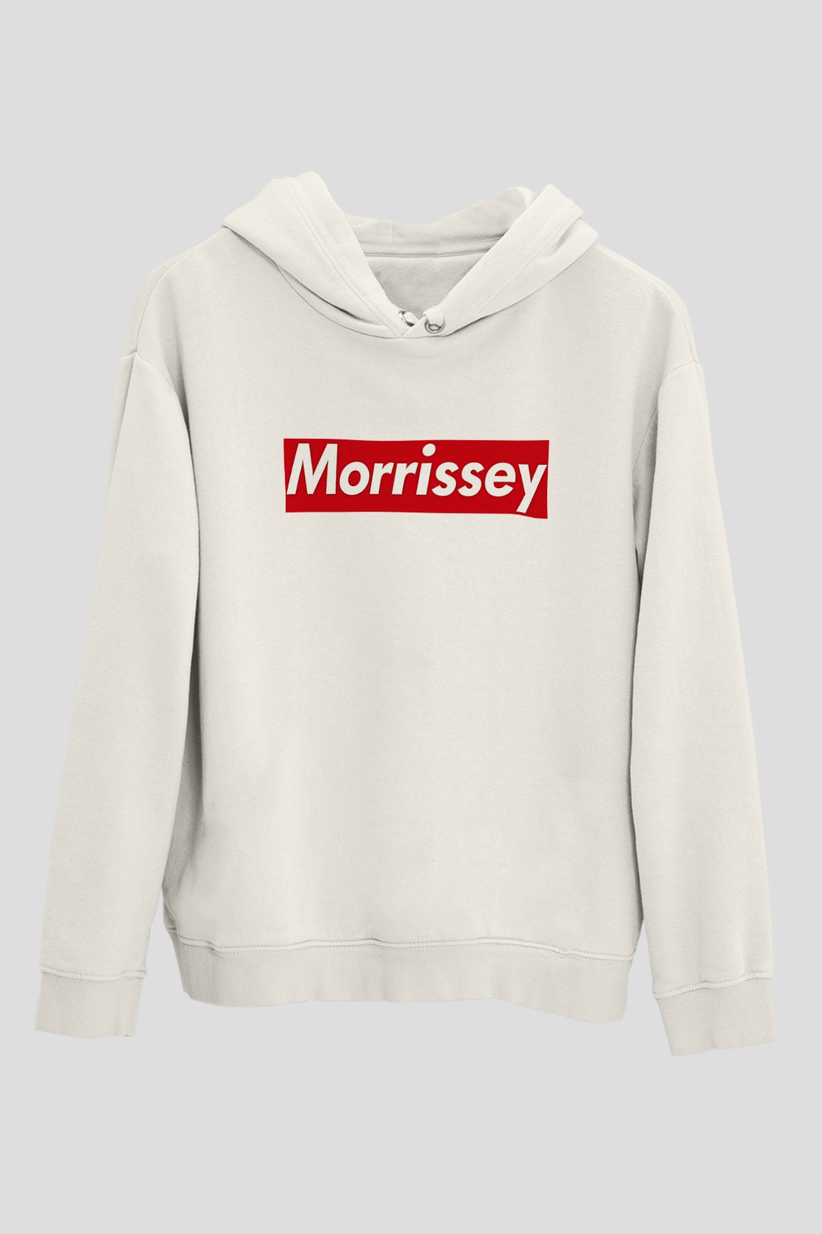 Morrissey Baskılı Beyaz Unisex Kapüşonlu Sweatshirt