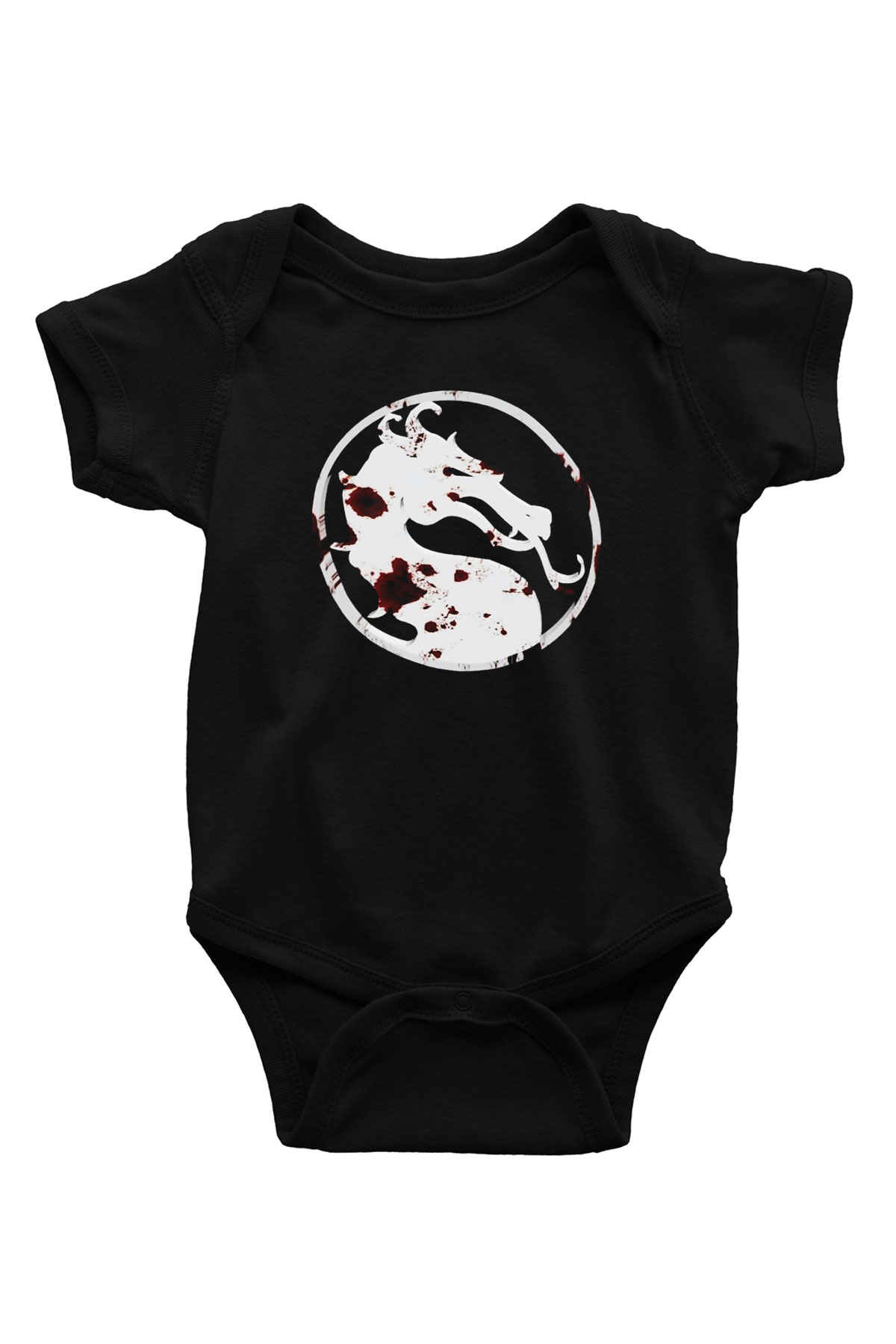 Mortal Kombat Baskılı Siyah Bebek Body - Zıbın