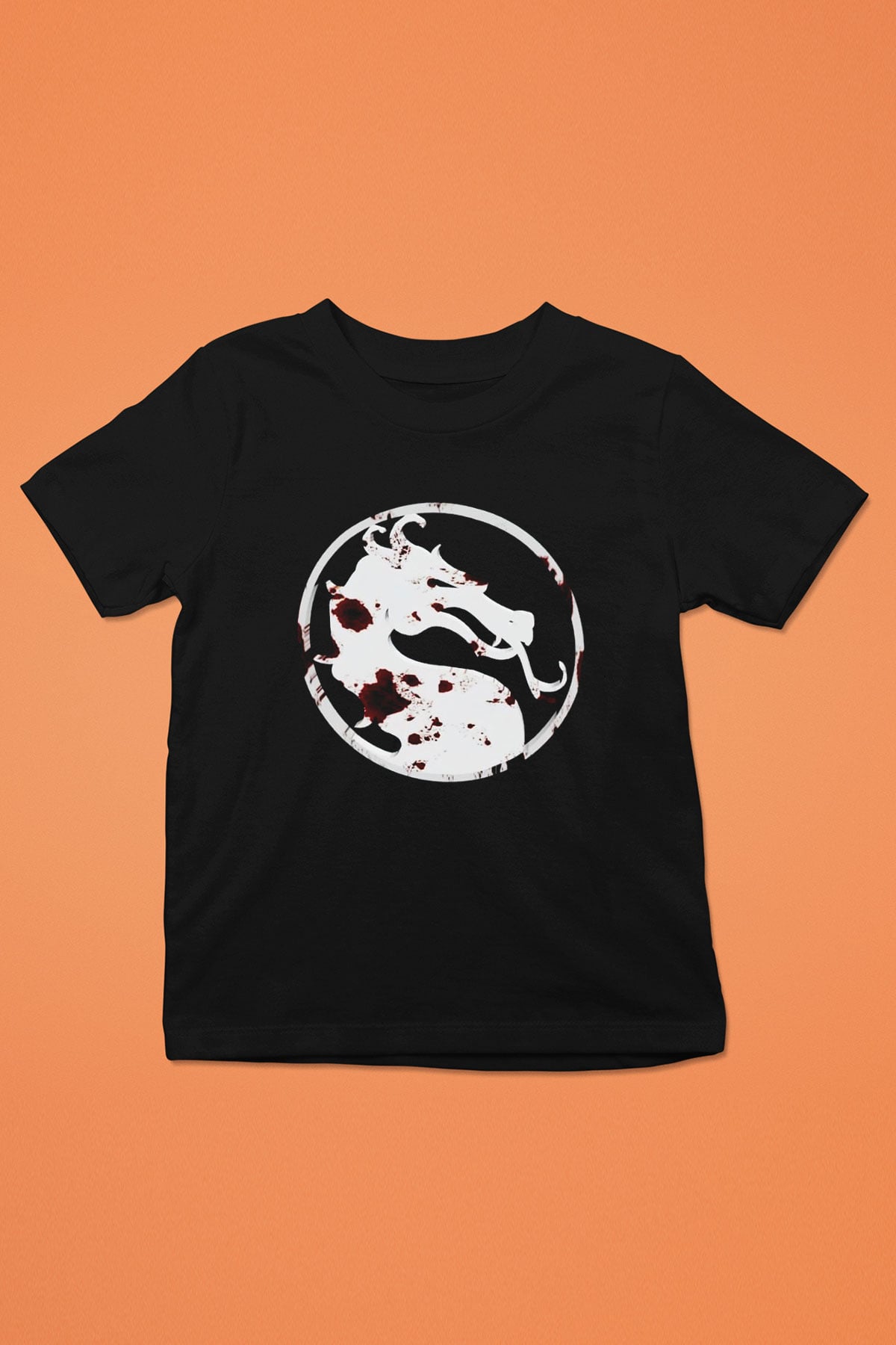 Mortal Kombat Baskılı Siyah Unisex Çocuk Tişört
