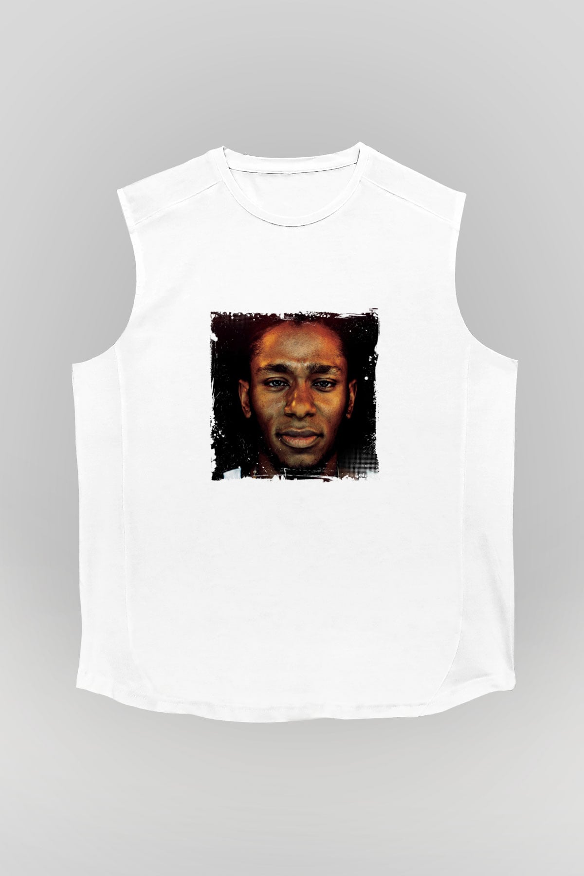 Mos Def Baskılı Unisex Beyaz Kolsuz Tişört