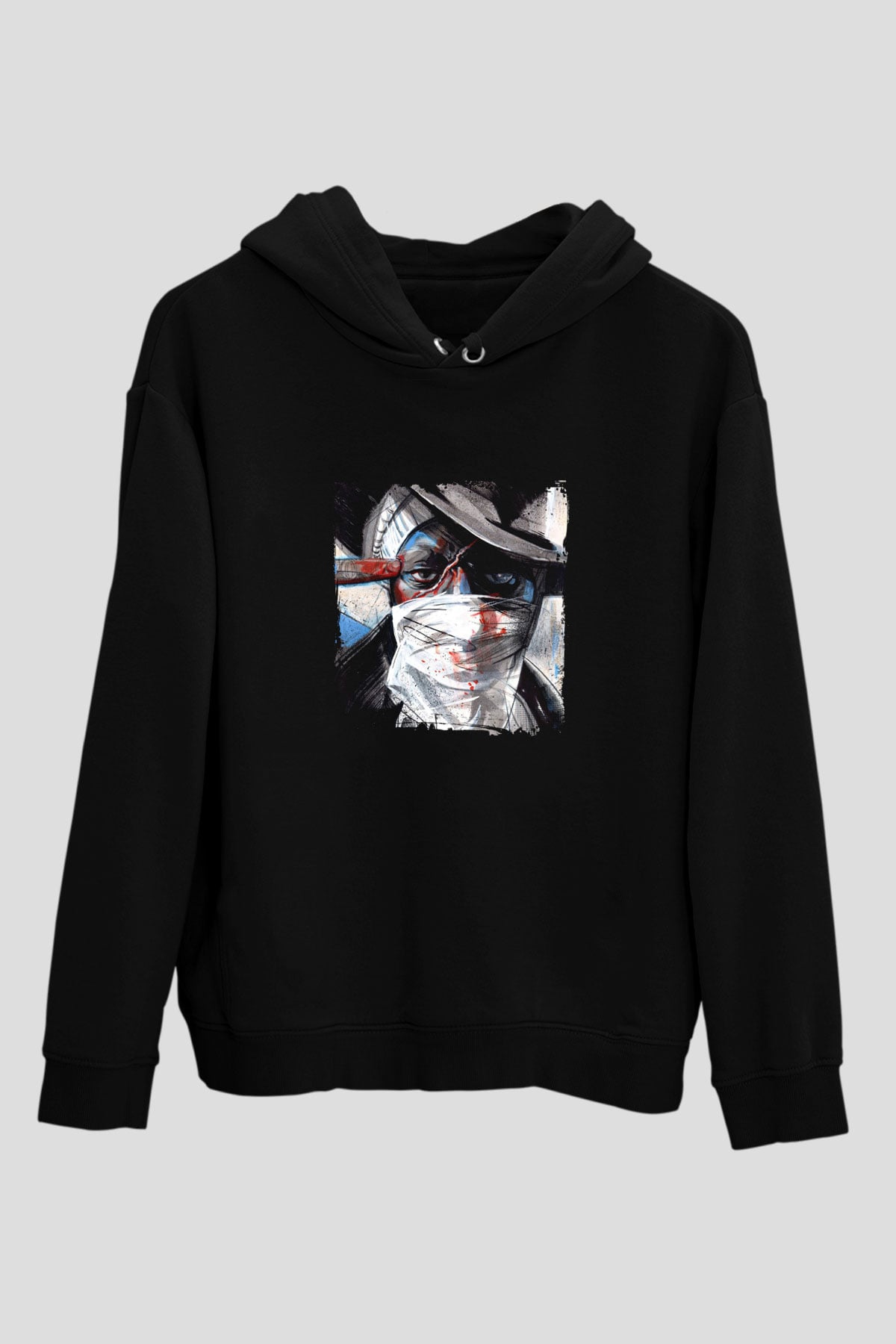 Mos Def Baskılı Unisex Siyah Hoodie