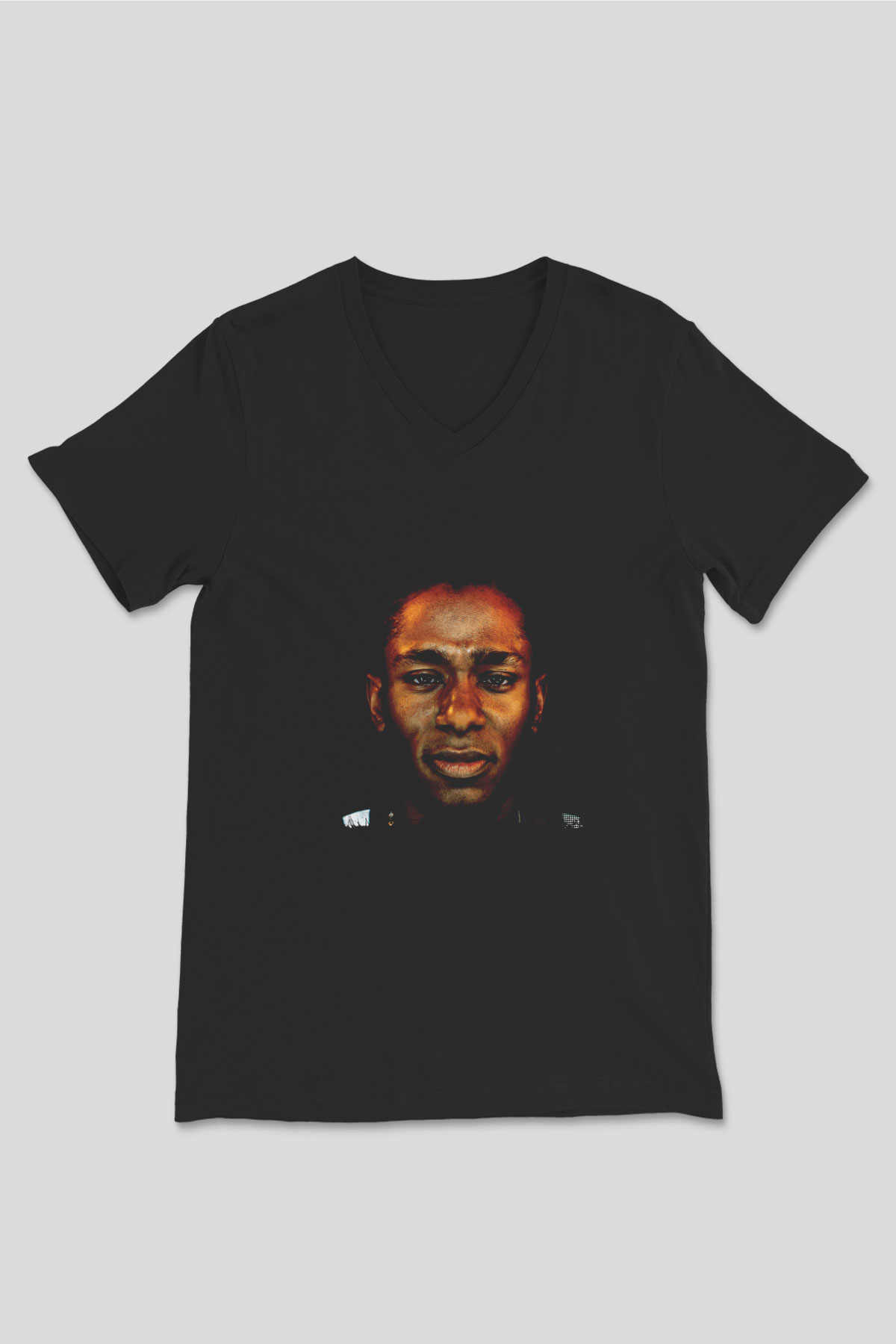 Mos Def Baskılı Unisex Siyah V Yaka Tişört