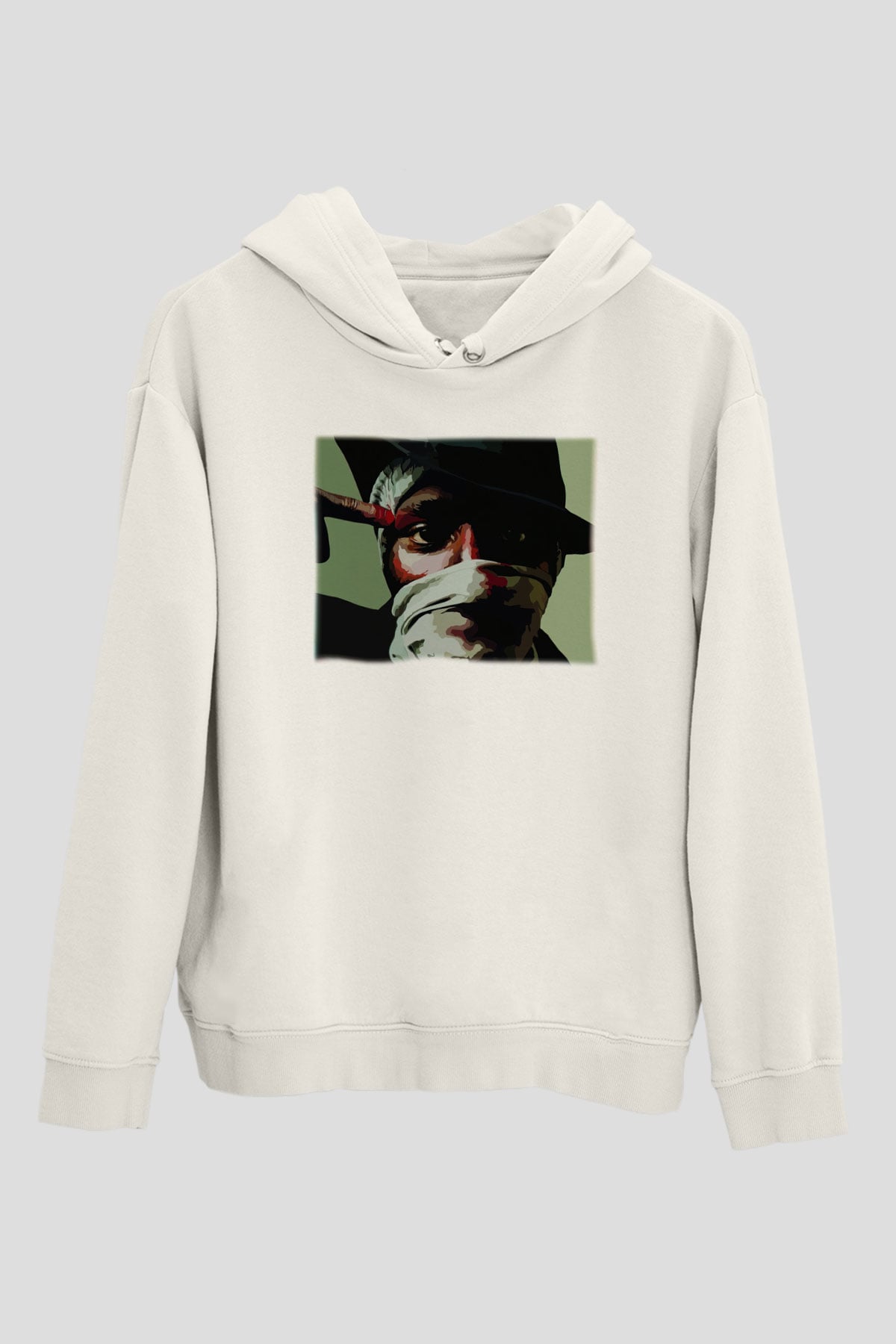 Mos Def Beyaz Unisex Kapşonlu Sweatshirt