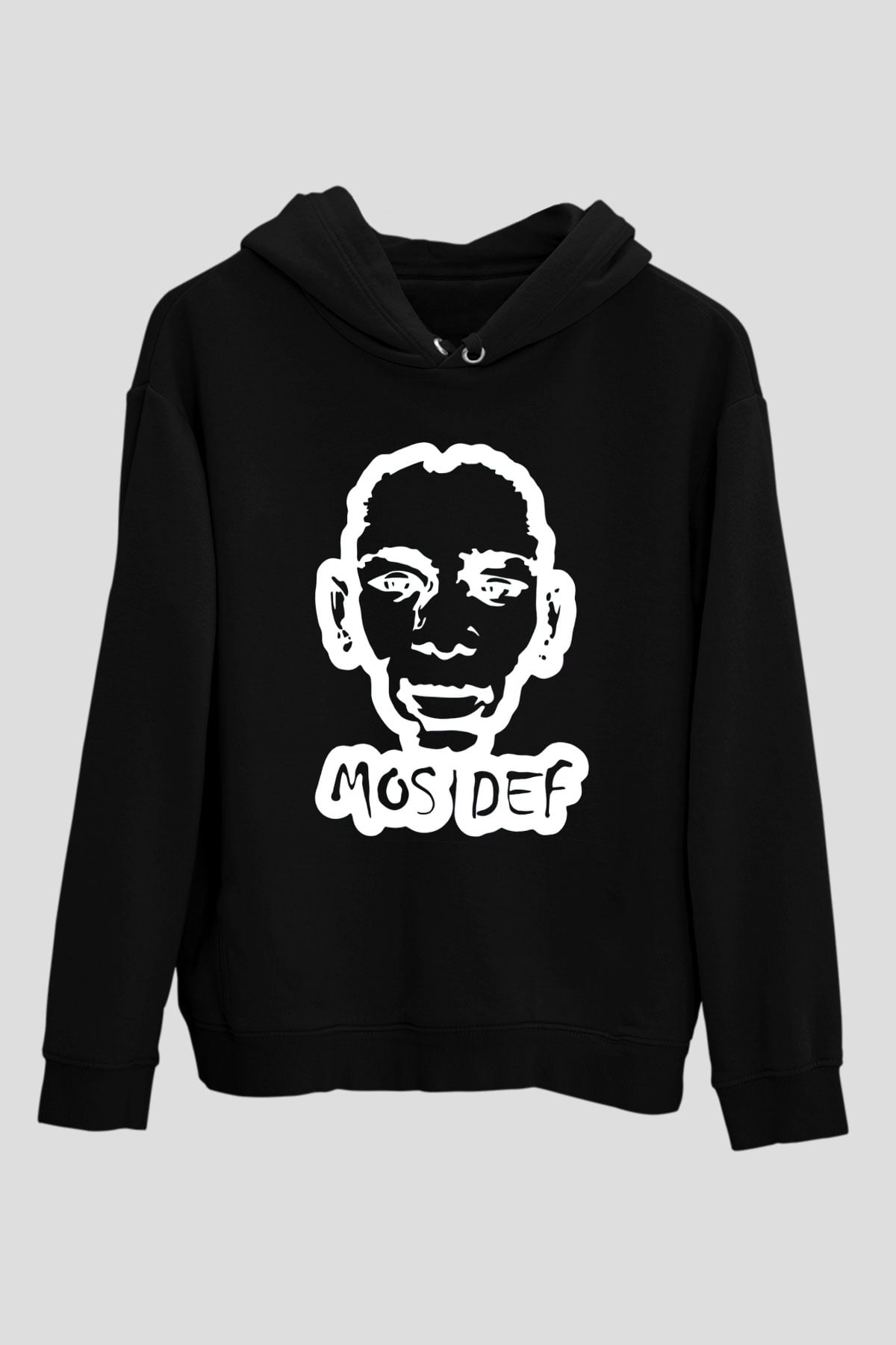 Mos Def Siyah Unisex Kapüşonlu Sweatshirt