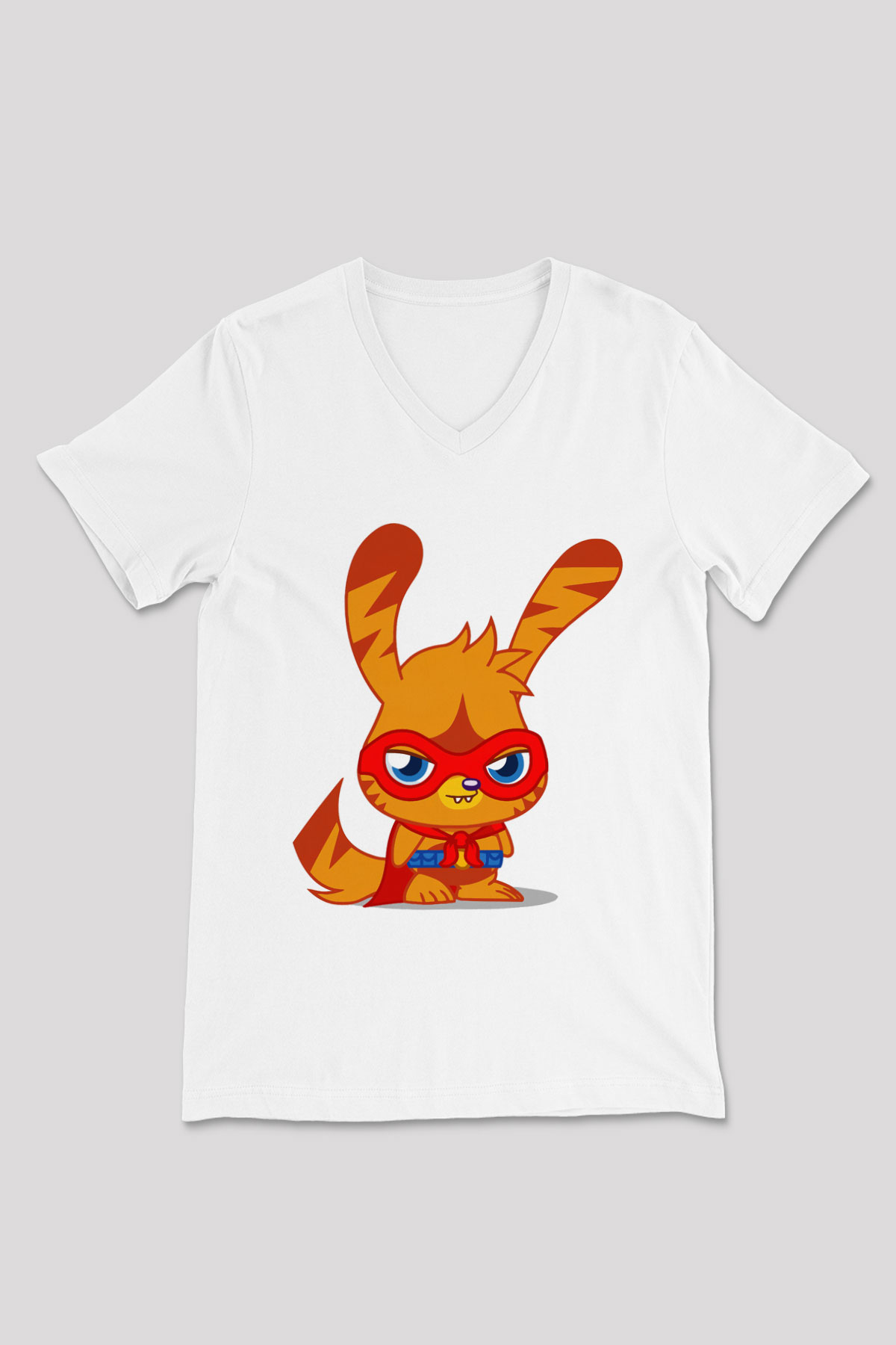 Moshi Monsters Beyaz Unisex V Yaka Tişört