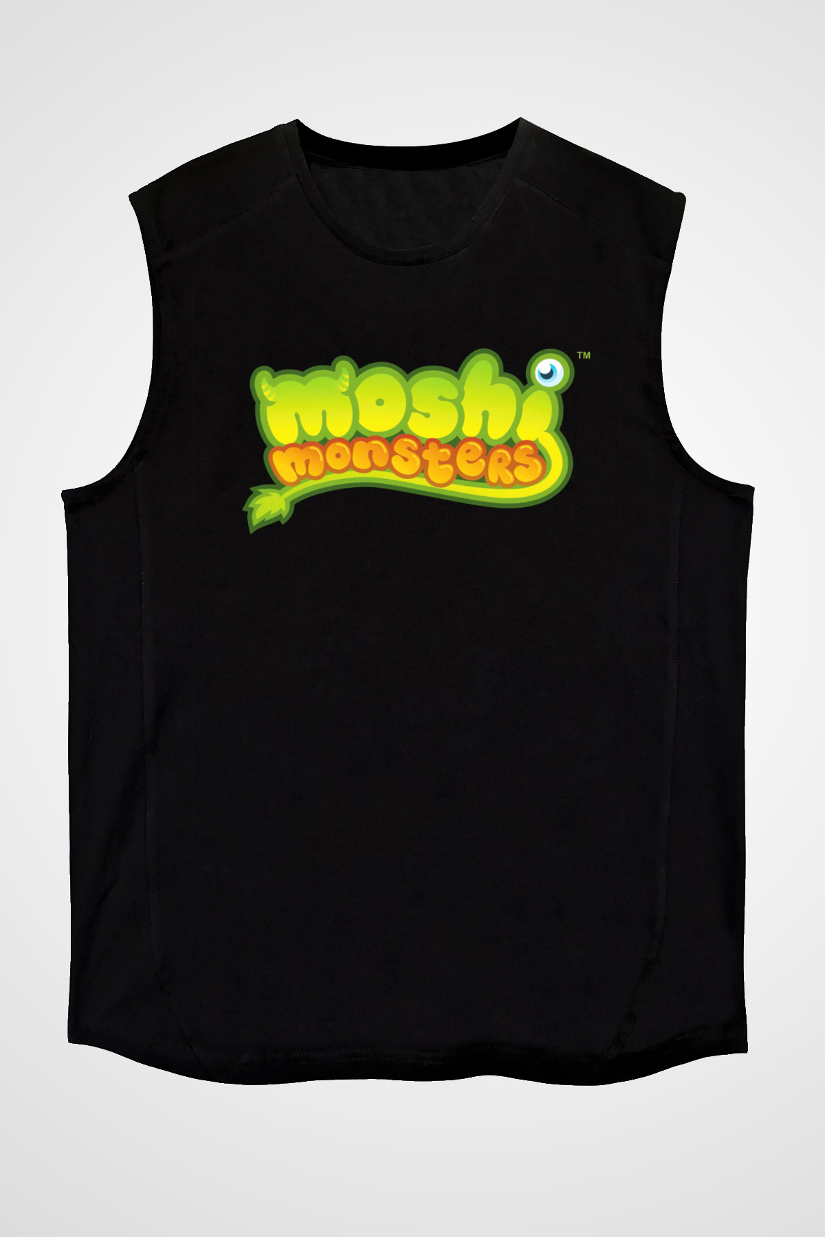 Moshi Monsters Siyah Unisex Kolsuz Tişört