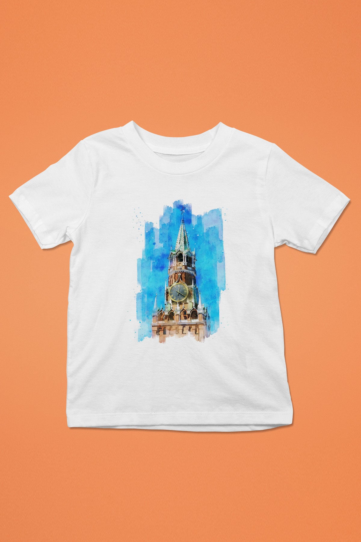 Moskova Kremlini Beyaz Unisex Çocuk Tişört