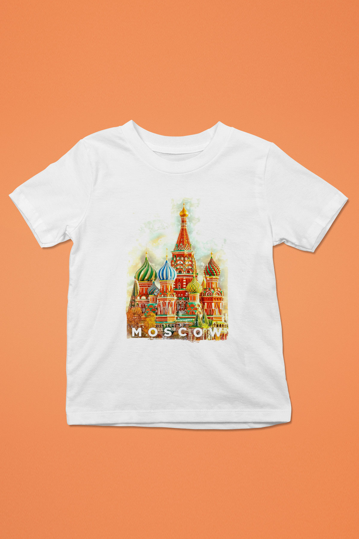 Moskova Kremlini Beyaz Unisex Çocuk Tişört