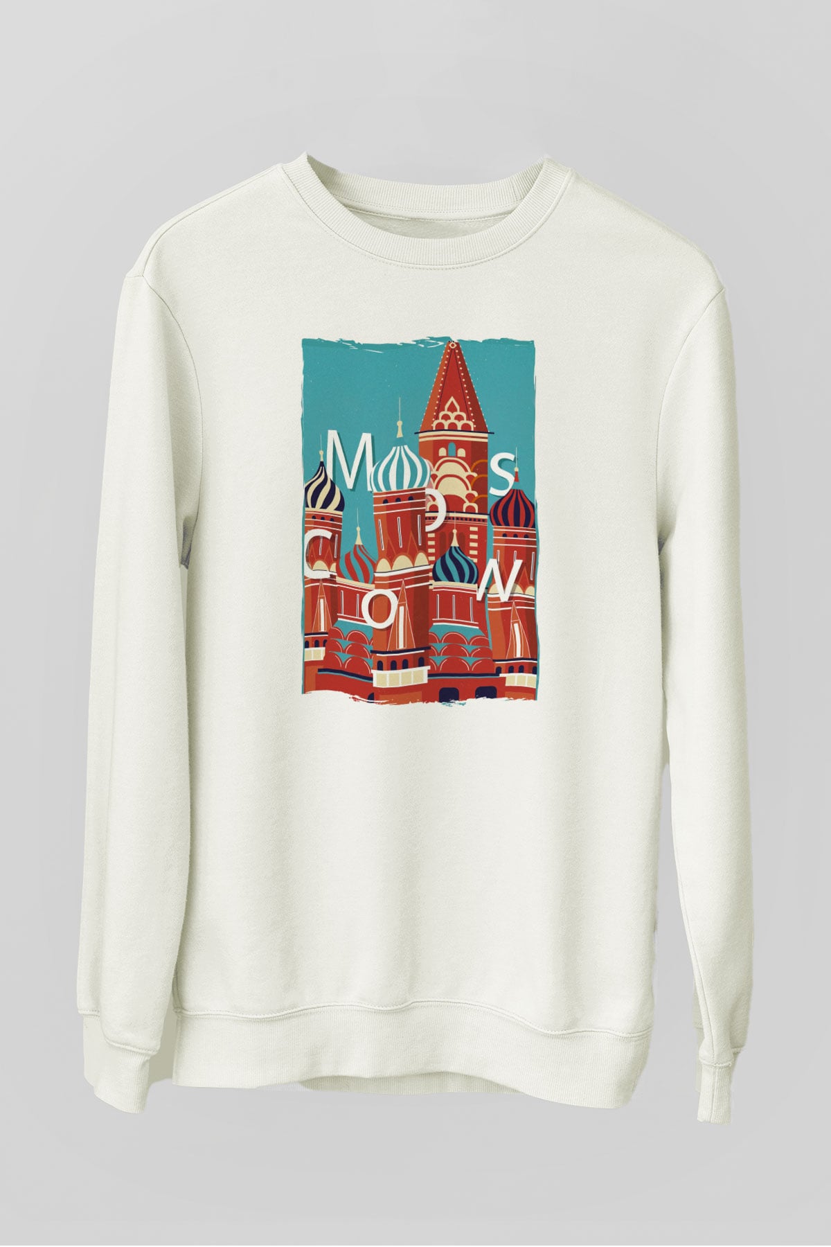 Moskova Kremlini Beyaz Unisex Sweatshirt