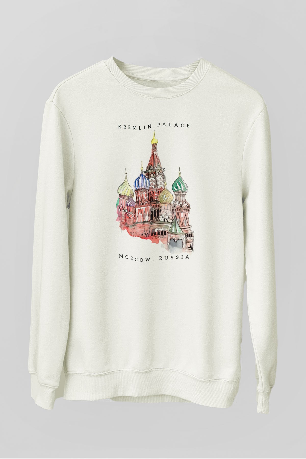Moskova Kremlini Beyaz Unisex Sweatshirt