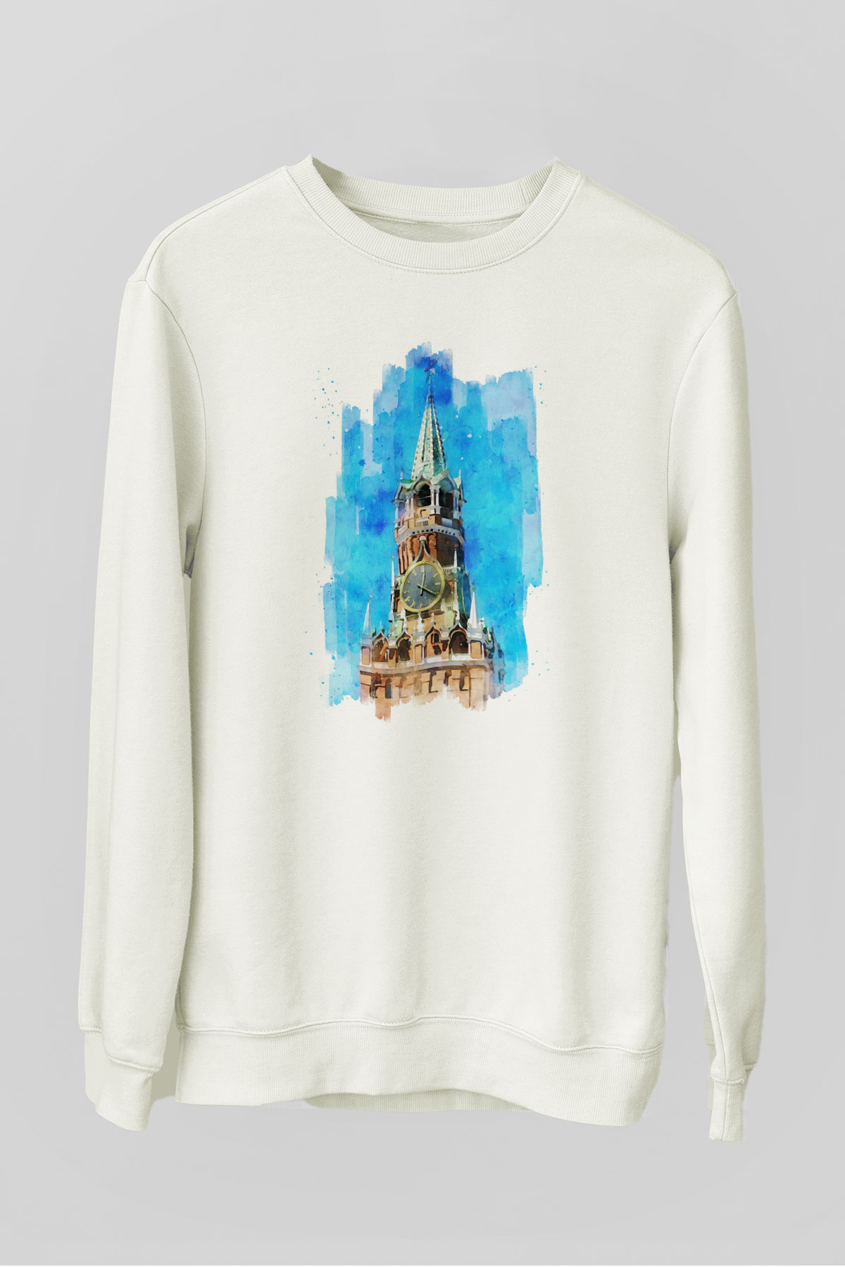Moskova Kremlini Beyaz Unisex Sweatshirt