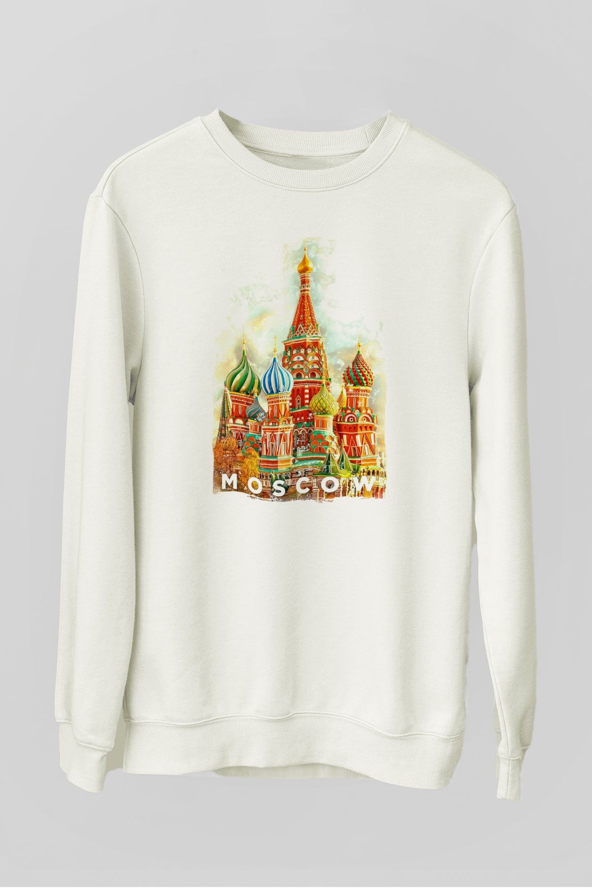 Moskova Kremlini Beyaz Unisex Sweatshirt