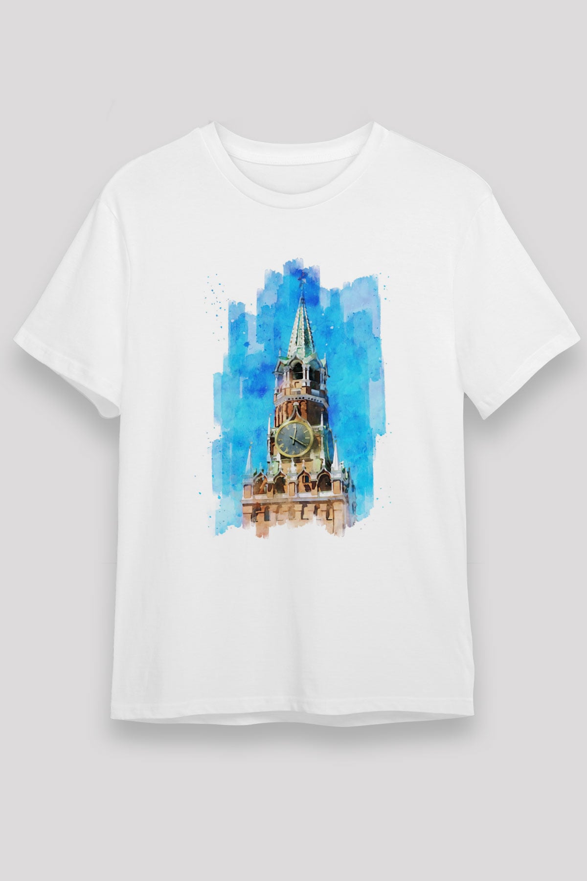 Moskova Kremlini Beyaz Unisex Tişört T-Shirt - TişörtFabrikası