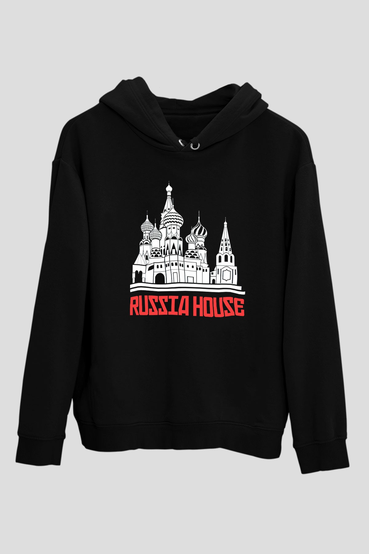 Moskova Kremlini Siyah Unisex Hoodie