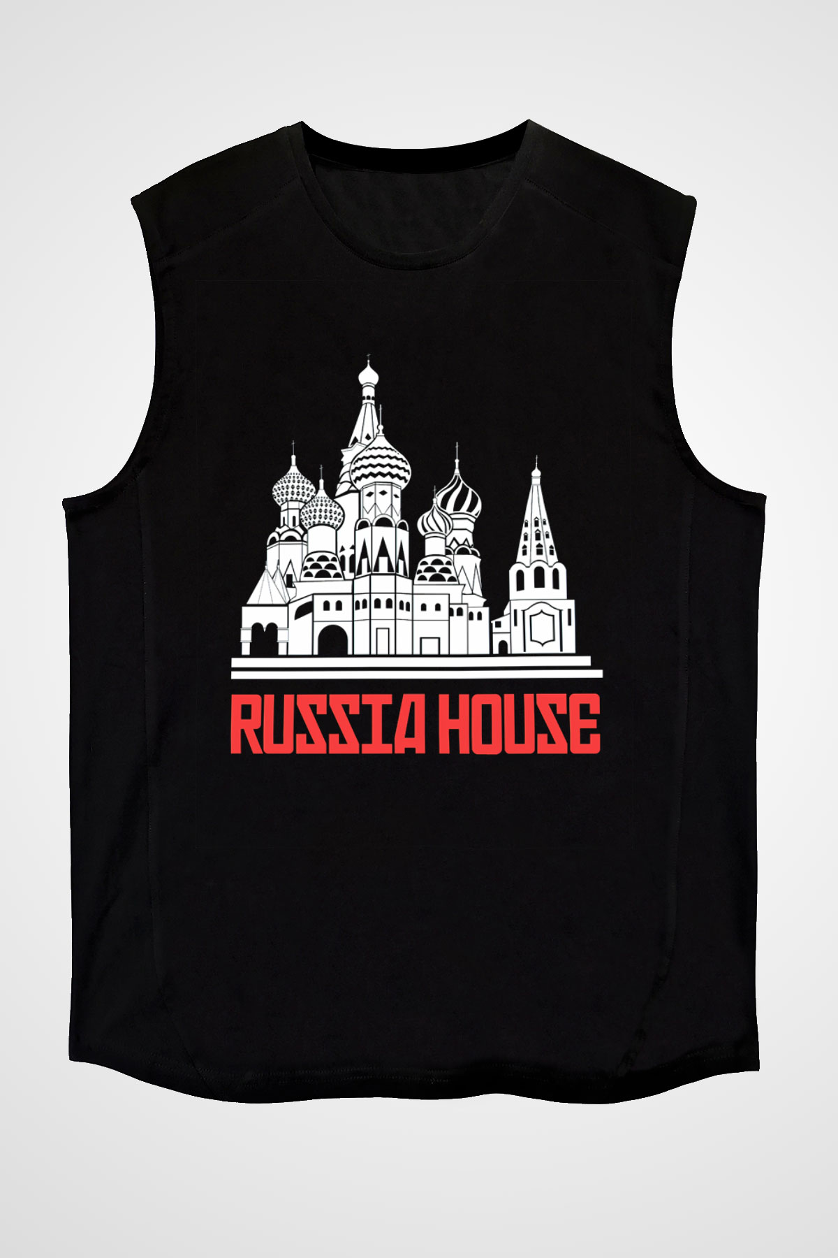 Moskova Kremlini Siyah Unisex Kolsuz Tişört