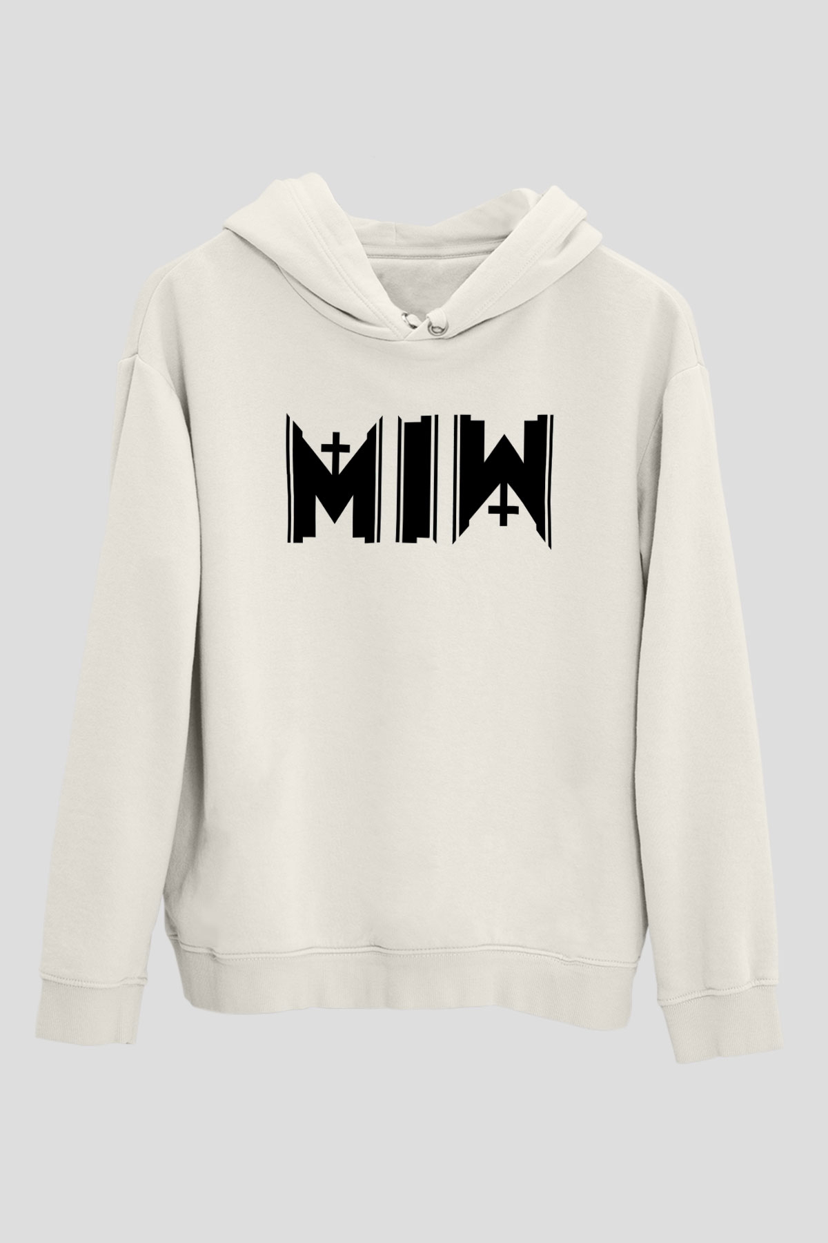 Motionless in White Baskılı Beyaz Unisex Kapüşonlu Sweatshirt