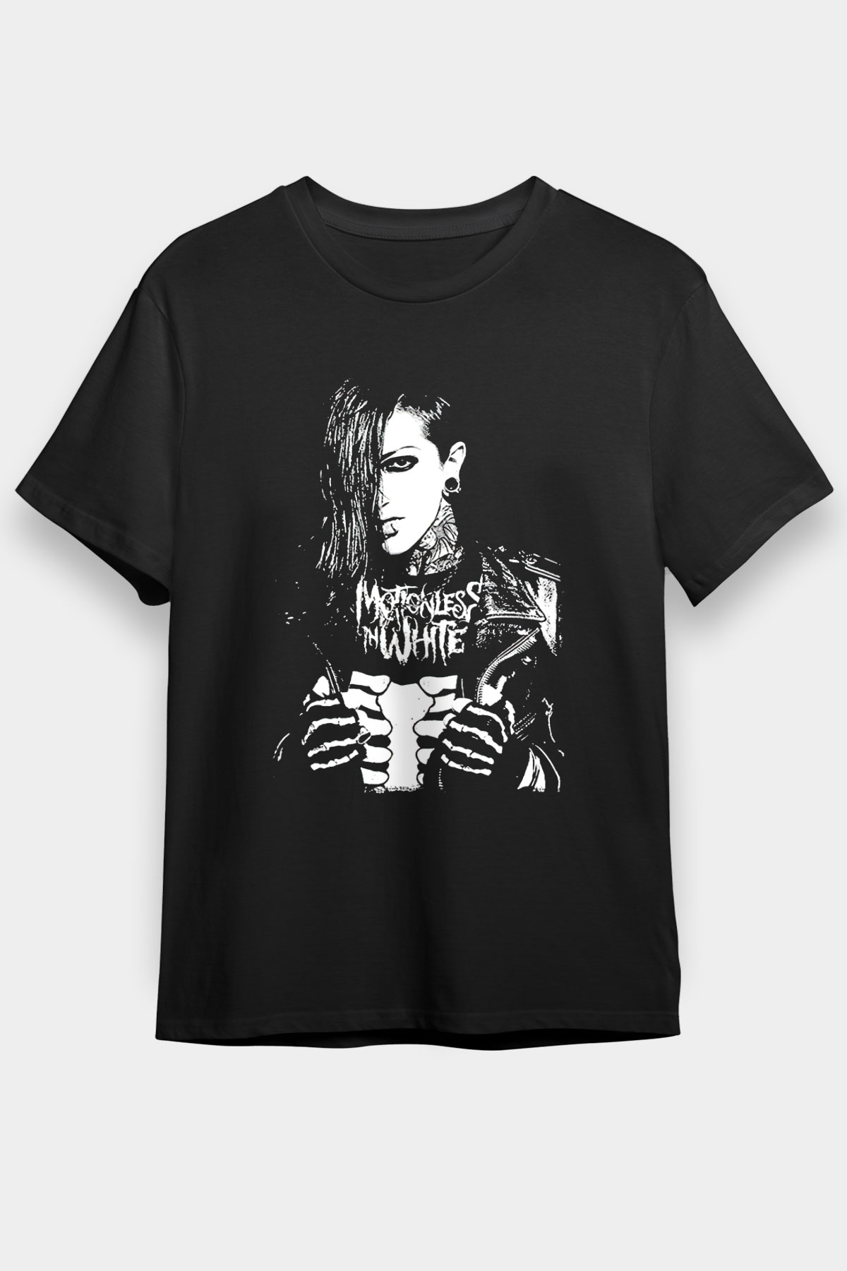 Motionless in White Baskılı Unisex Siyah Tişört - Tshirt