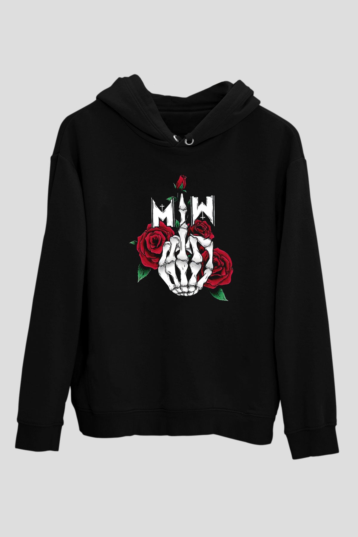 Motionless in White Baskılı Unisex Siyah Kapüşonlu Sweatshirt