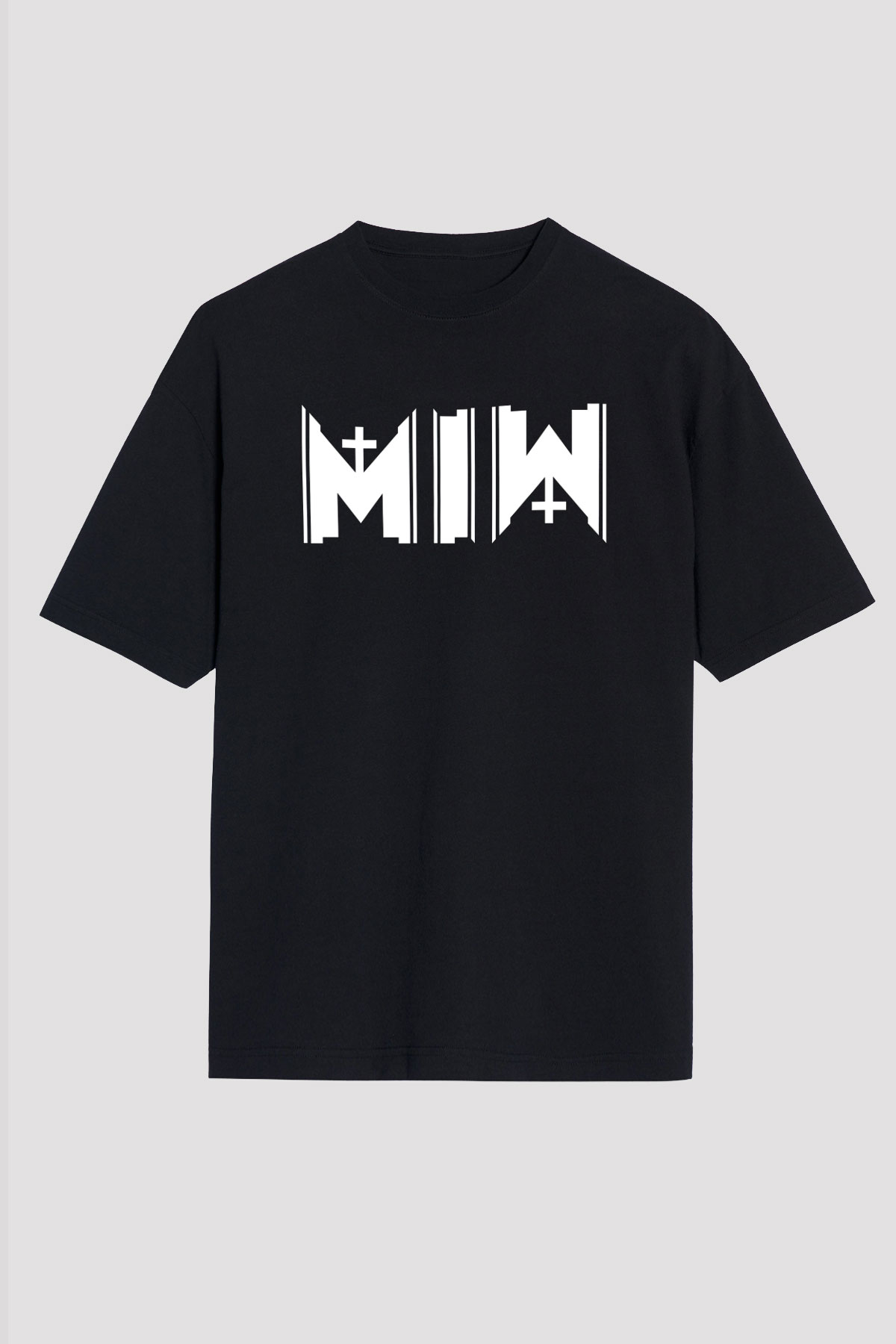 Motionless in White Baskılı Unisex Siyah Oversize Tişört - Tshirt