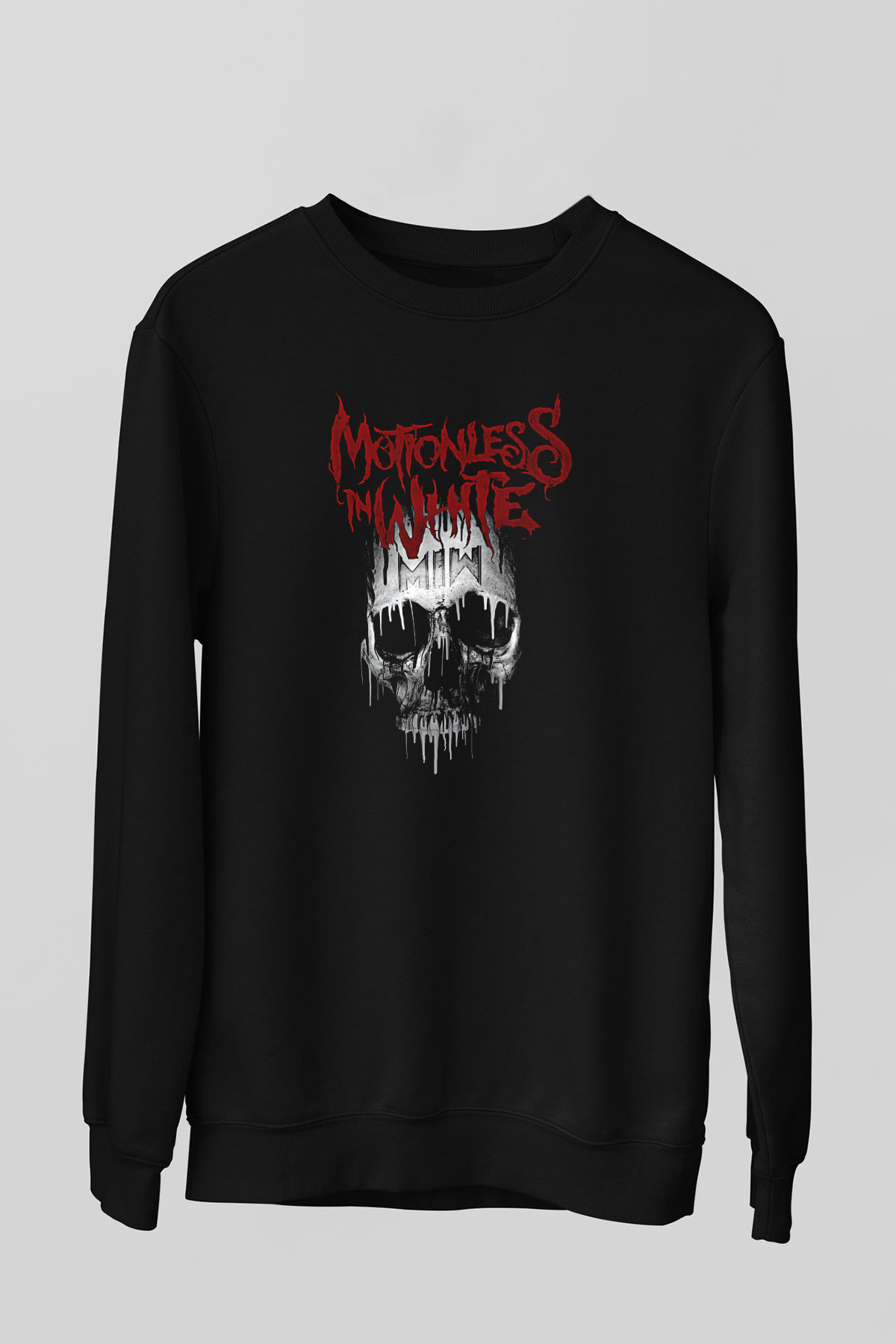 Motionless in White Baskılı Unisex Siyah Sweatshirt