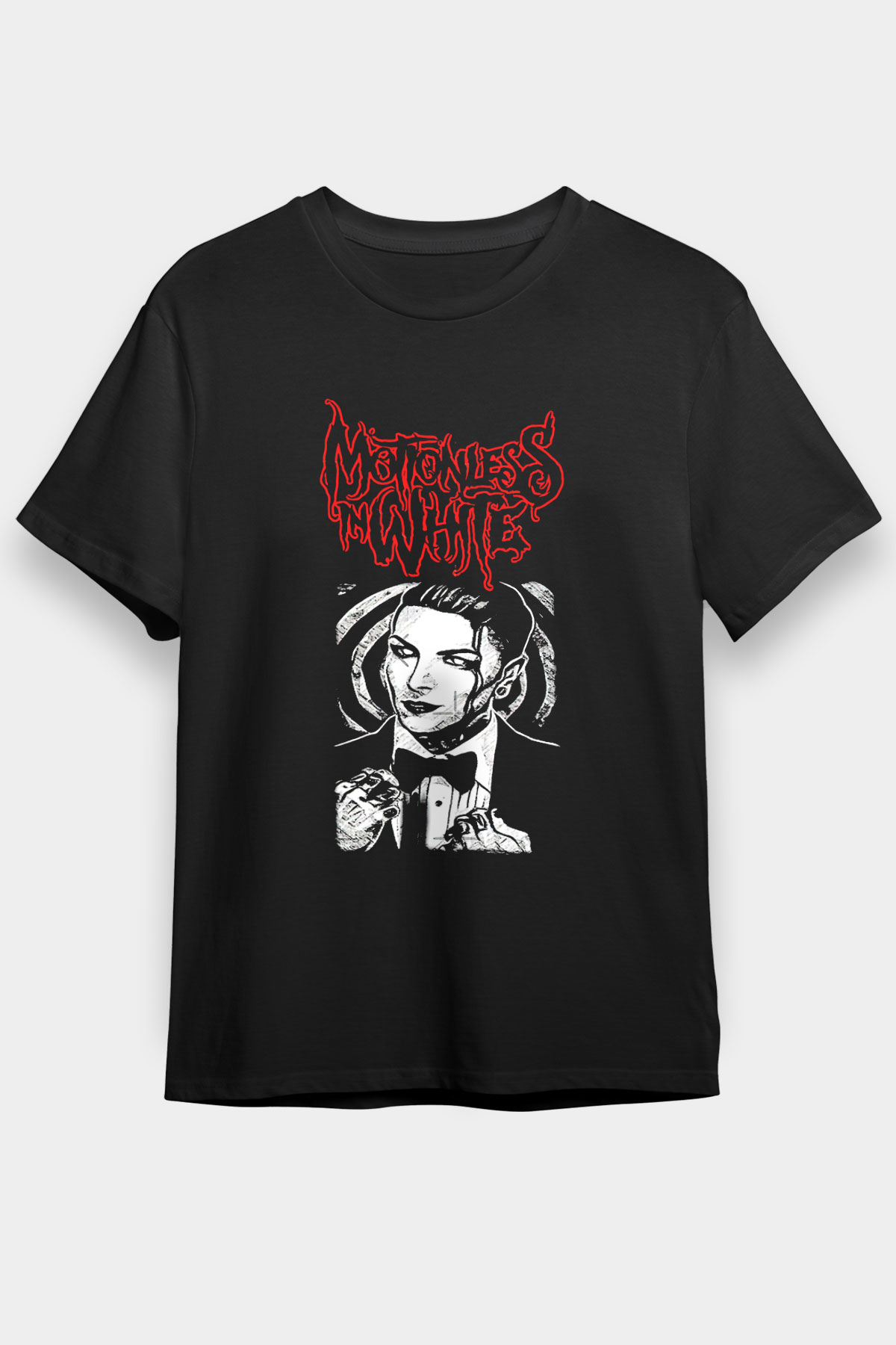 Motionless in White Baskılı Unisex Siyah Tişört - Tshirt