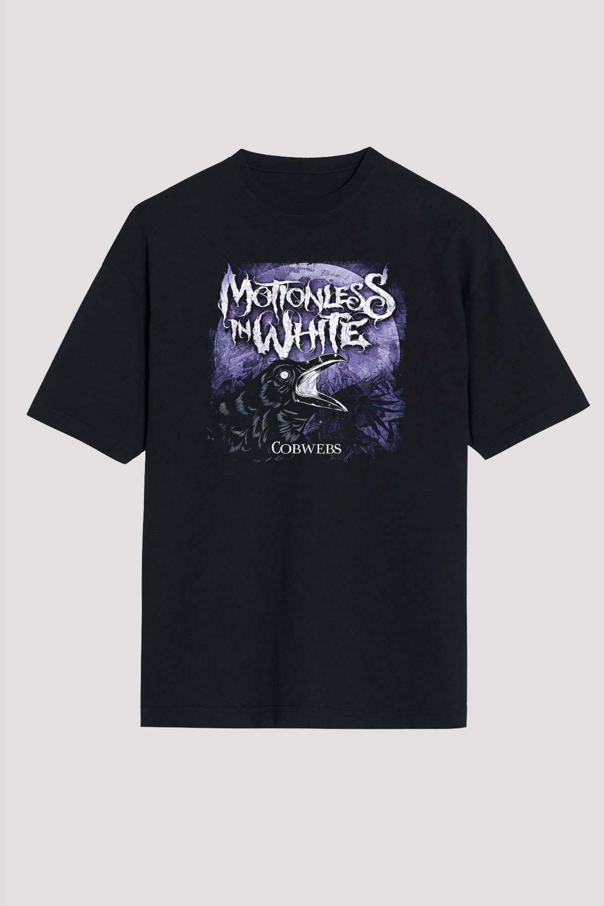 Motionless in White Baskılı Unisex Siyah Oversize Tişört - Tshirt