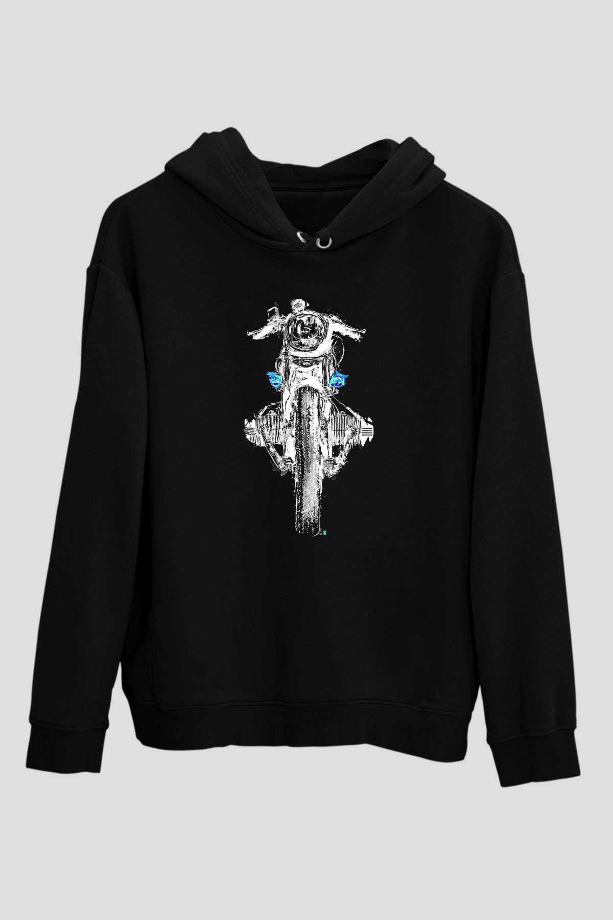 Motor Sporları - Motor sports Baskılı Unisex Siyah Hoodie