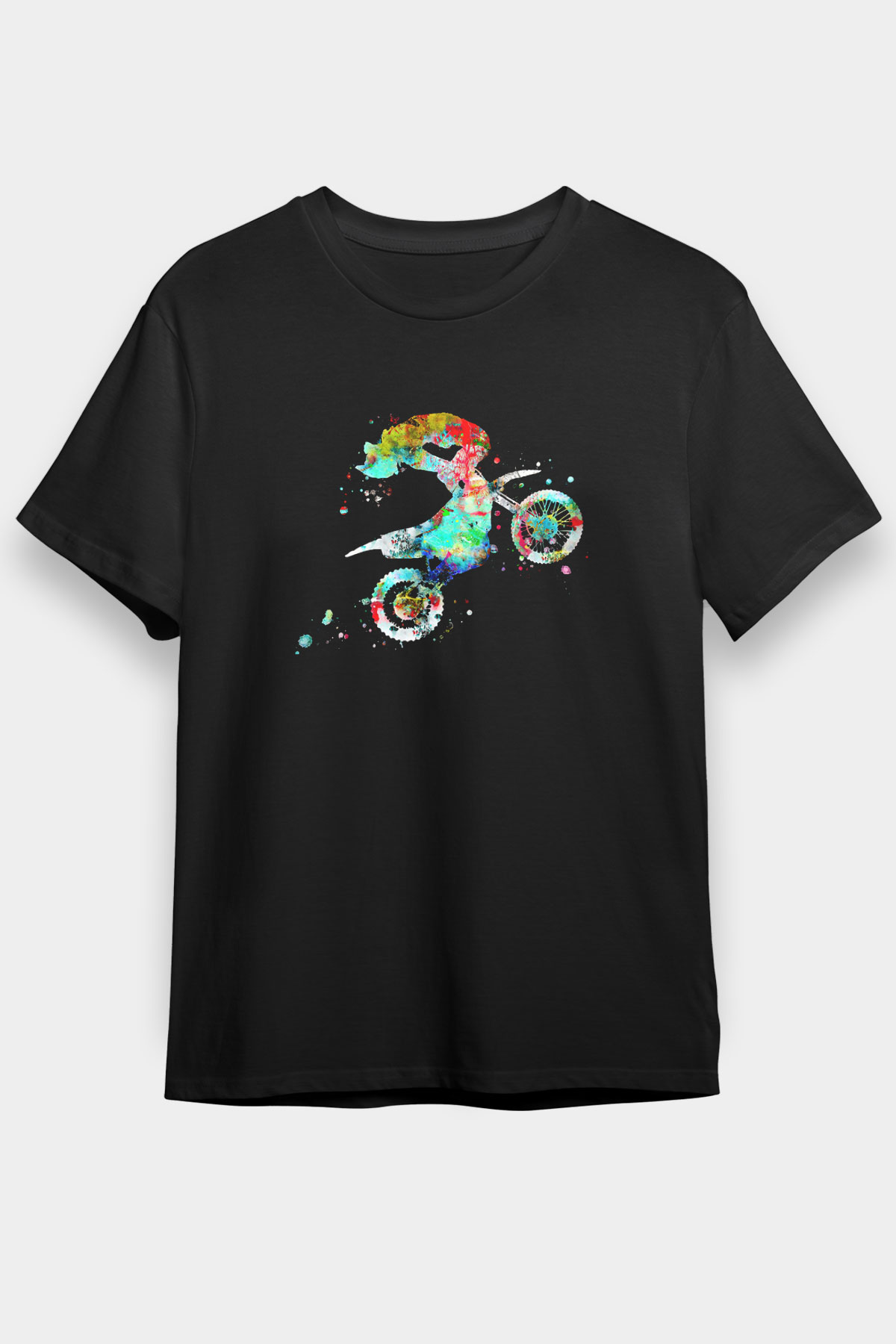 Motor Sporları - Motor sports Baskılı Unisex Siyah Tişört - Tshirt