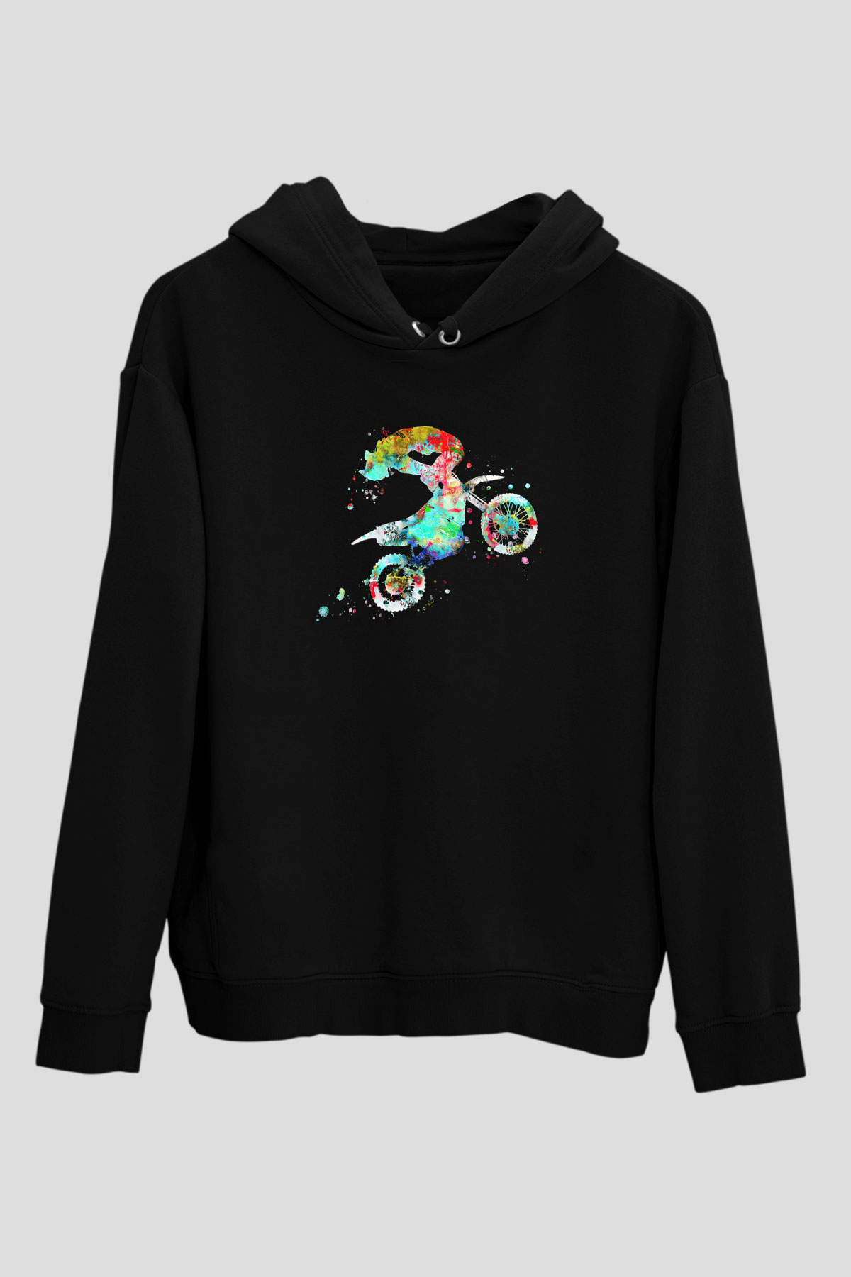 Motor Sporları - Motor sports Baskılı Unisex Siyah Hoodie