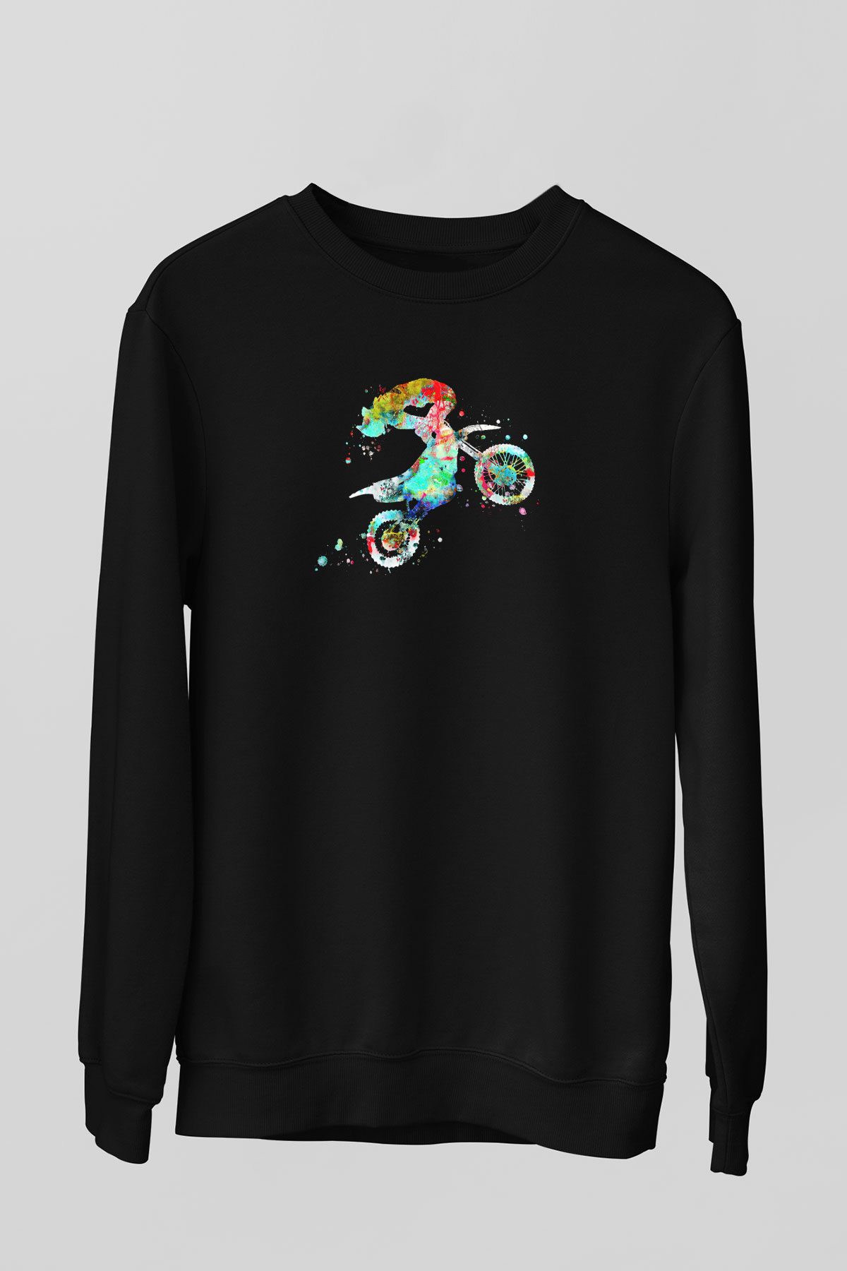 Motor Sporları - Motor sports Baskılı Unisex Siyah Sweatshirt