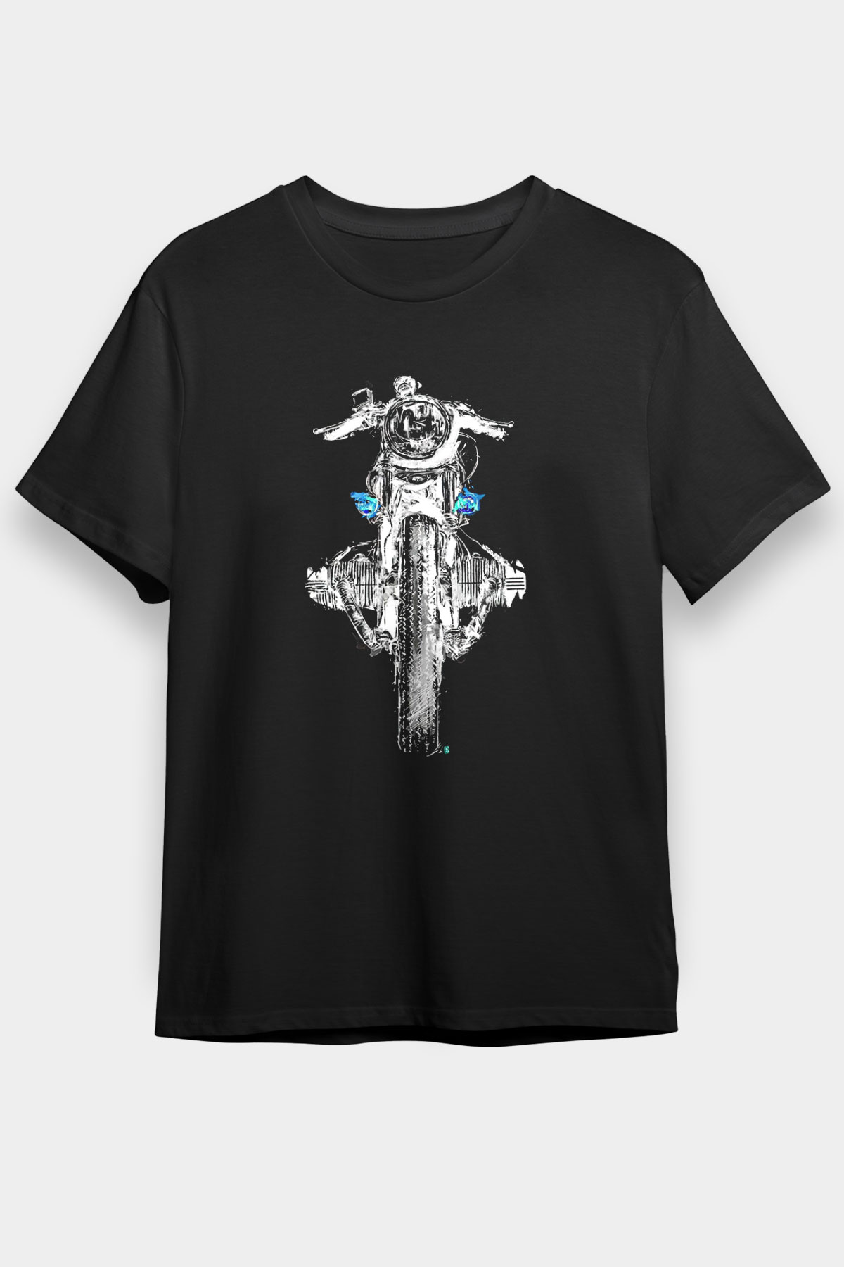 Motor Sporları - Motor sports Baskılı Unisex Siyah Tişört - Tshirt
