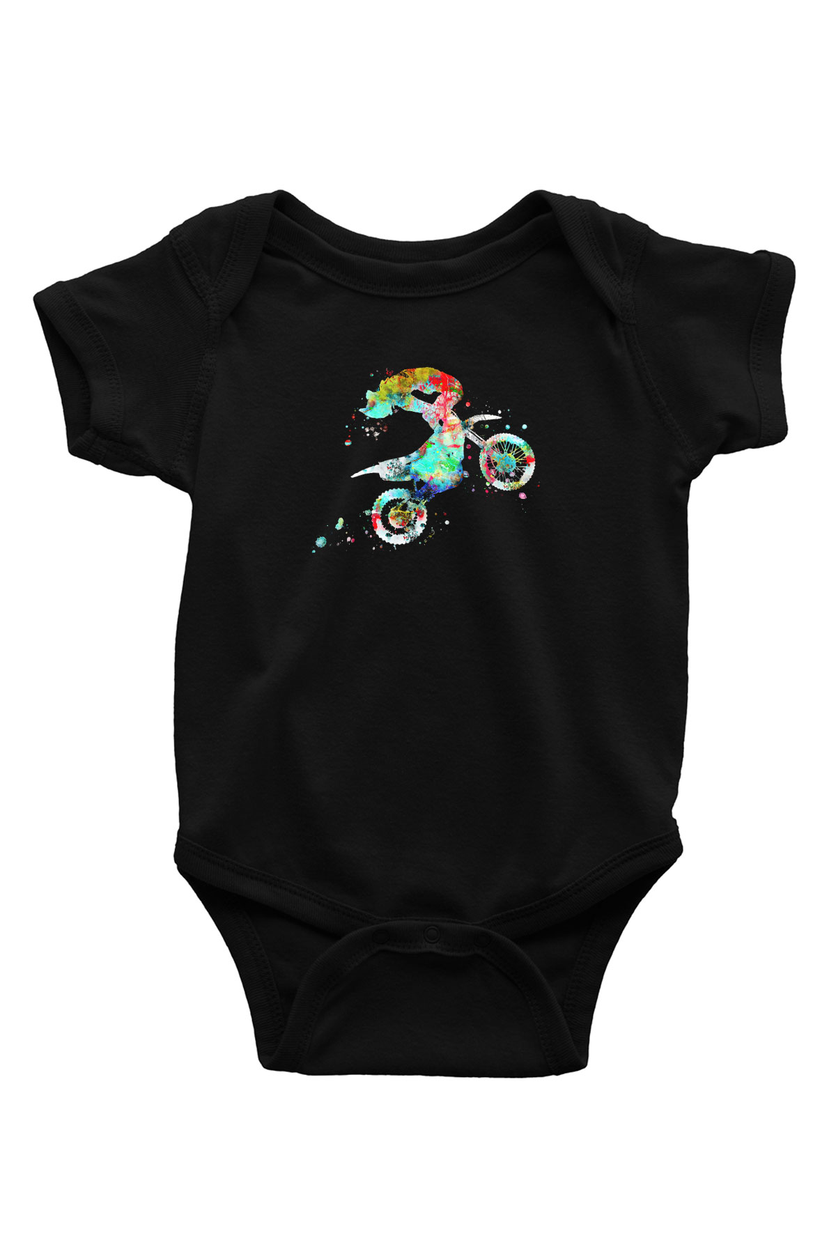 Motor Sporları - Motor sports Baskılı Unisex Siyah Bebek Body - Zıbın