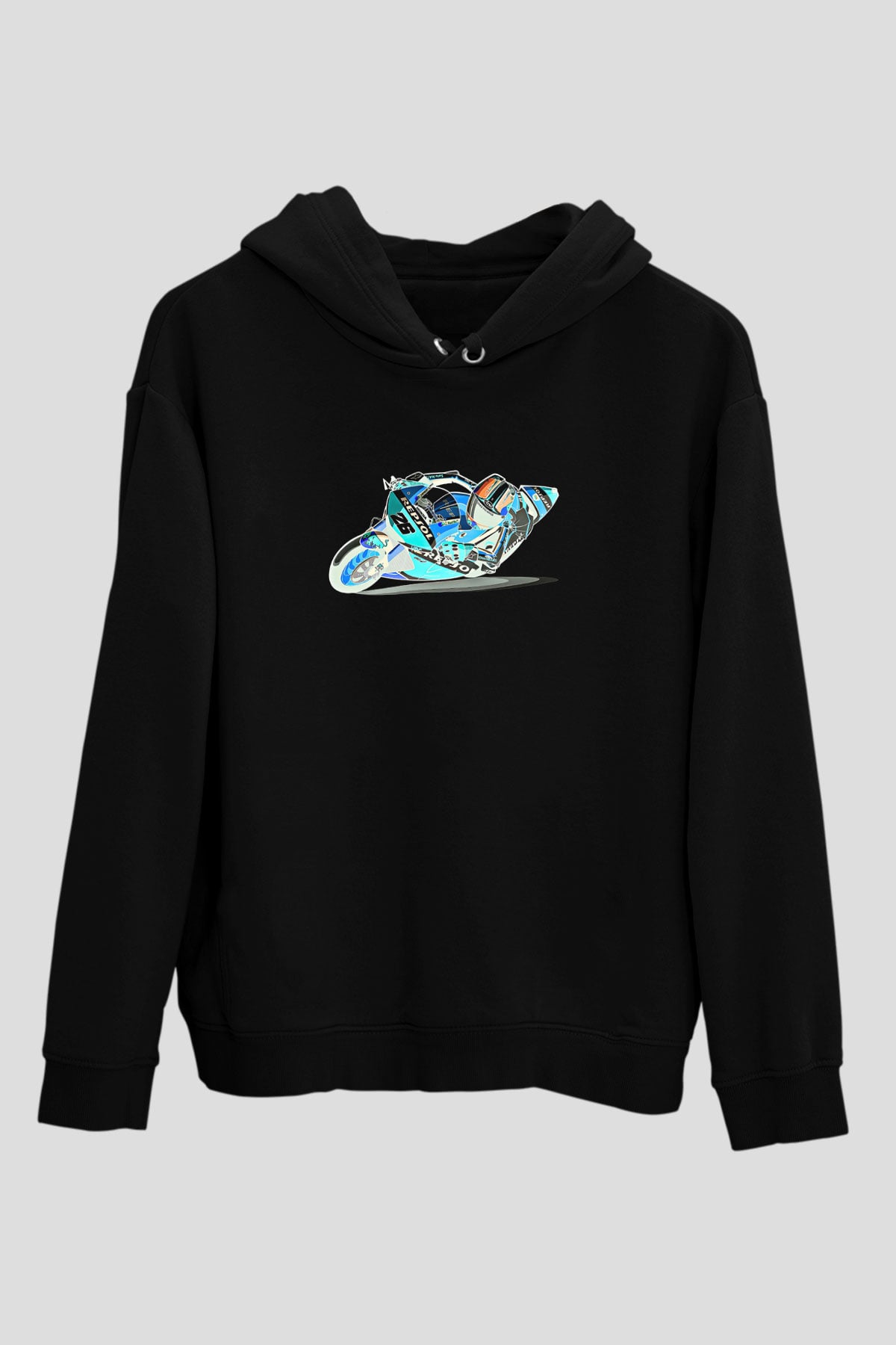 Motor Sporları - Motor sports Baskılı Unisex Siyah Hoodie
