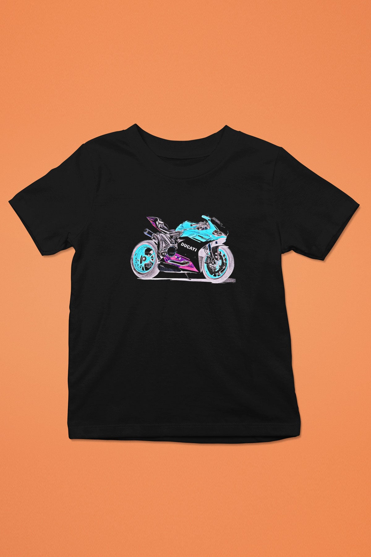 Motor Sporları - Motor sports Baskılı Unisex Siyah Çocuk Tİşörtü - Tshirt