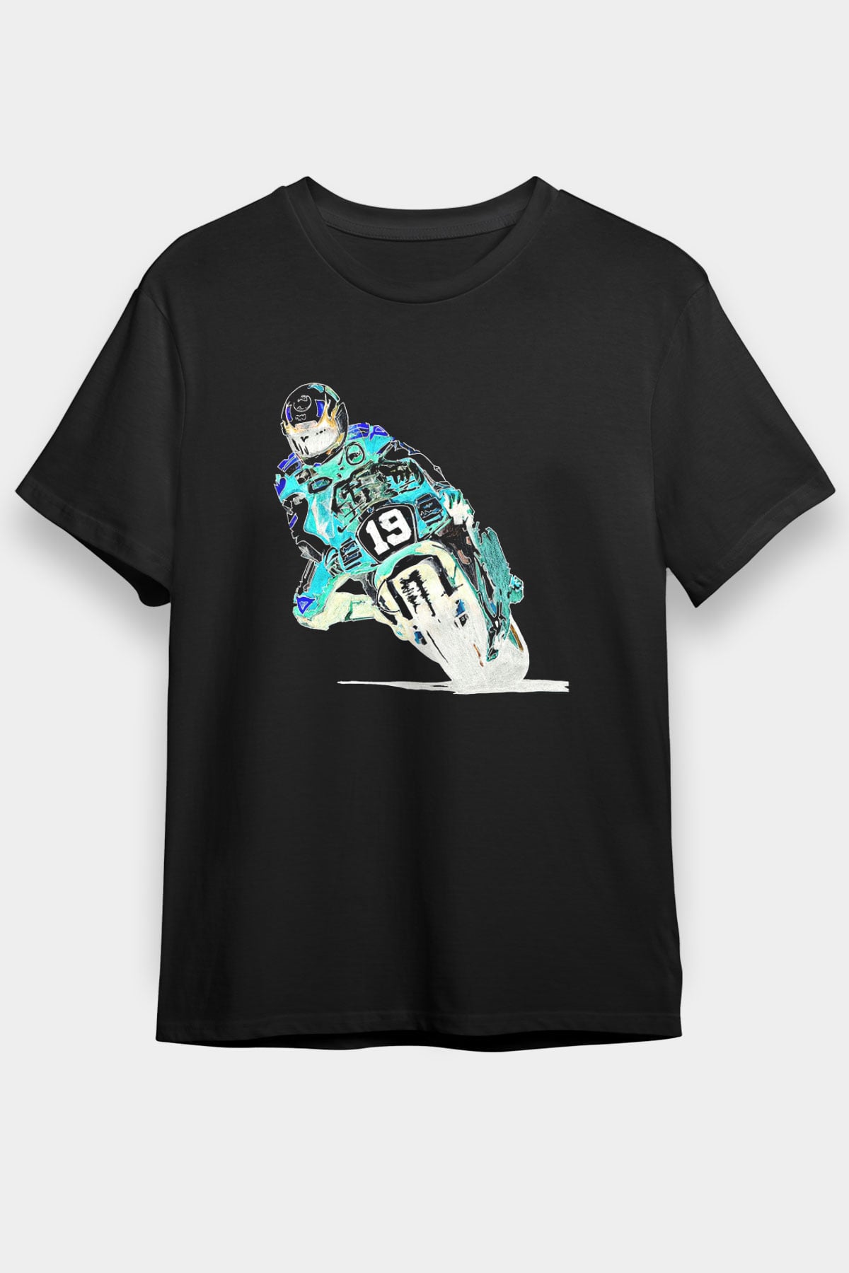 Motor Sporları - Motor sports Baskılı Unisex Siyah Tişört - Tshirt