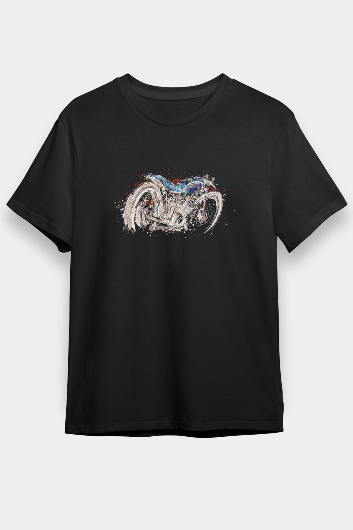Motor Sporları - Motor sports Baskılı Unisex Siyah Tişört - Tshirt