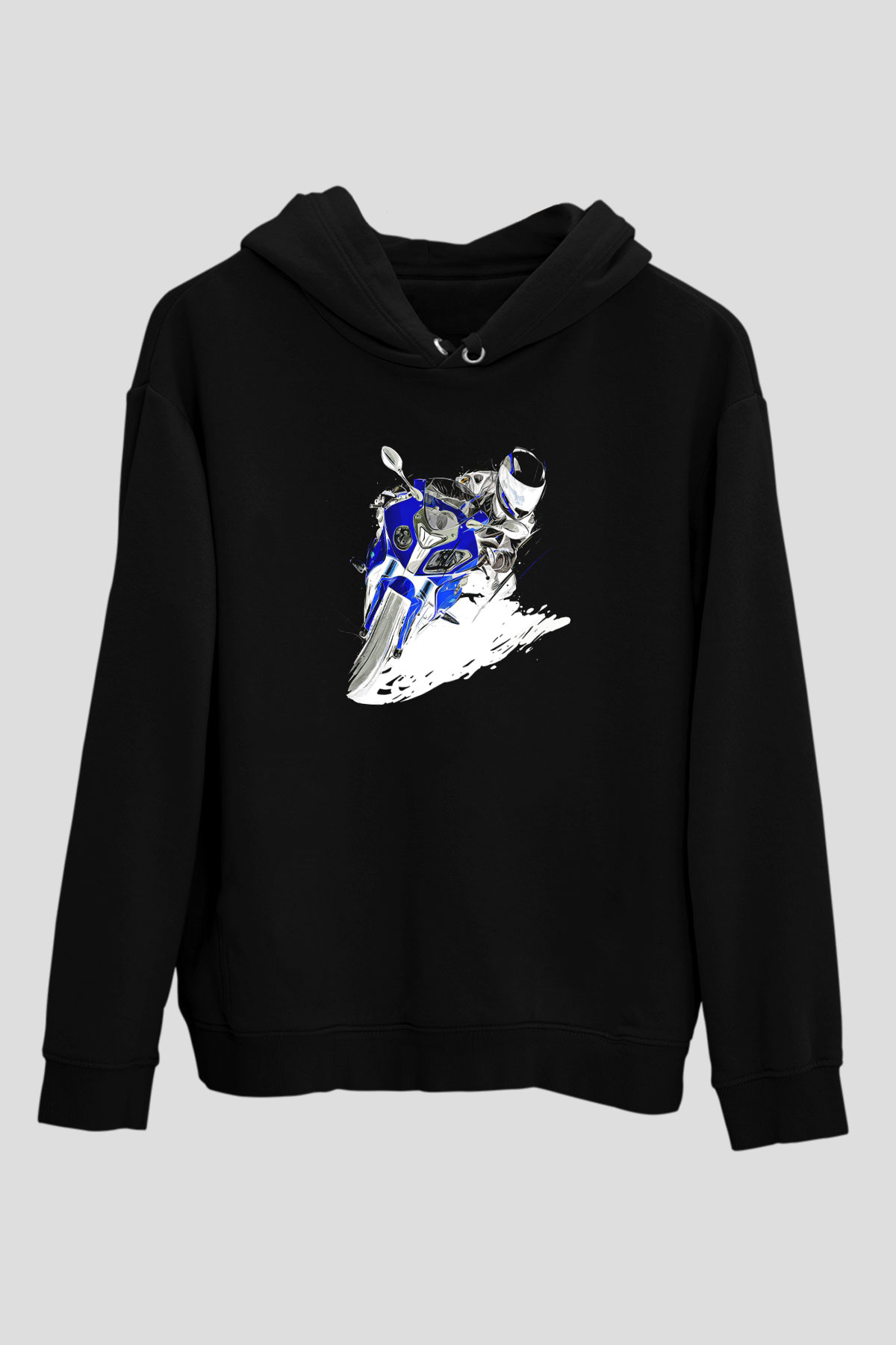 Motor Sporları - Motor sports Baskılı Unisex Siyah Hoodie