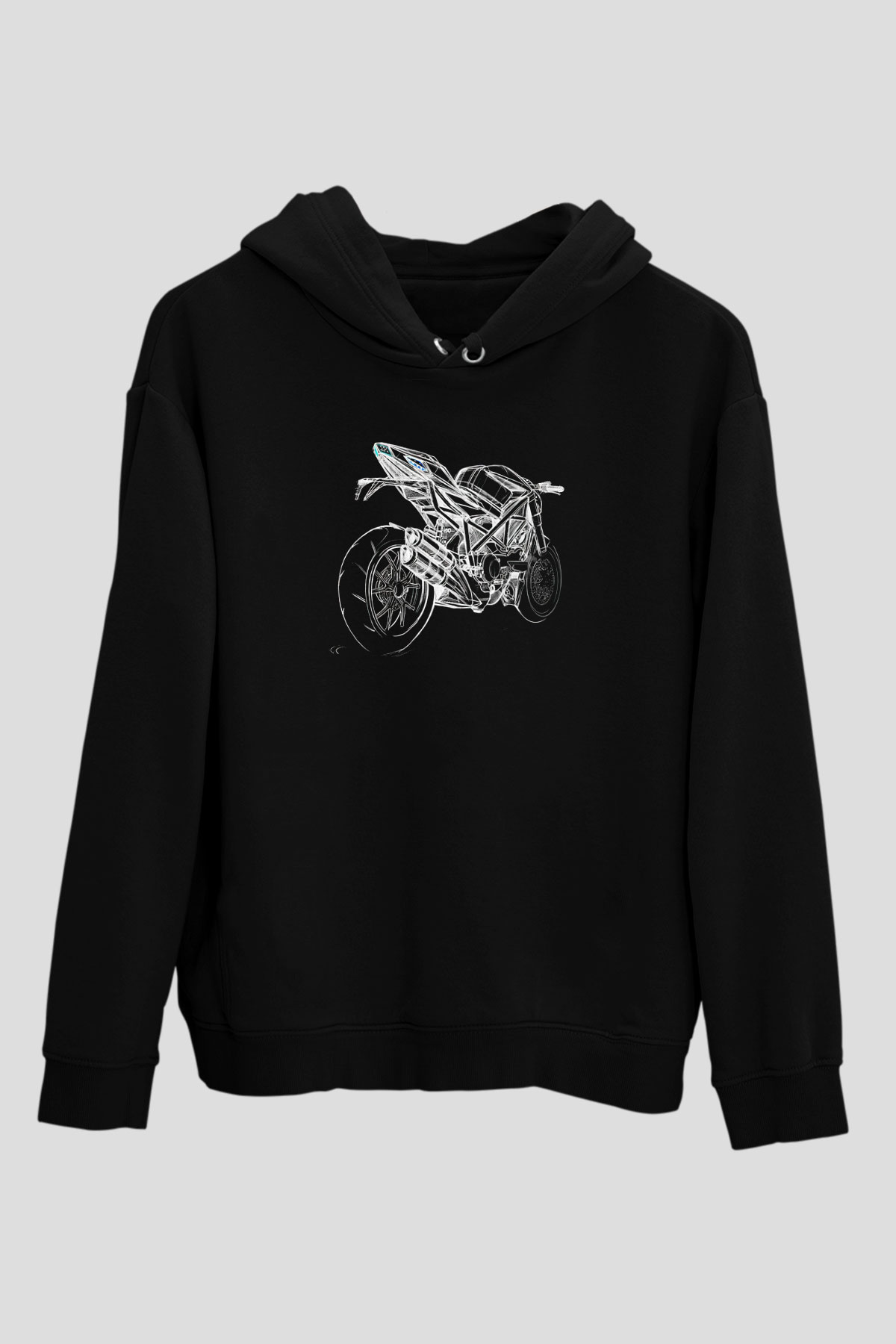 Motor Sporları - Motor sports Baskılı Unisex Siyah Hoodie