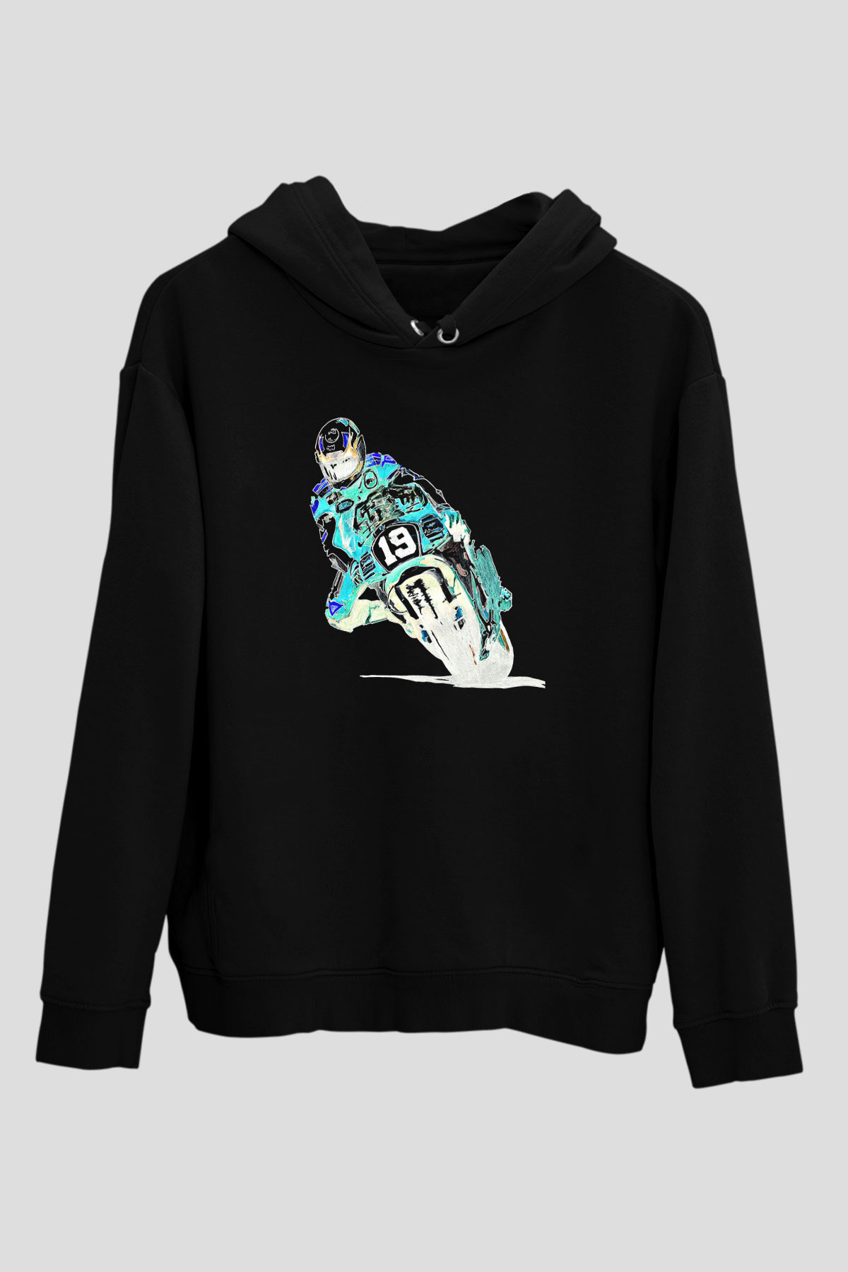 Motor Sporları - Motor sports Baskılı Unisex Siyah Hoodie