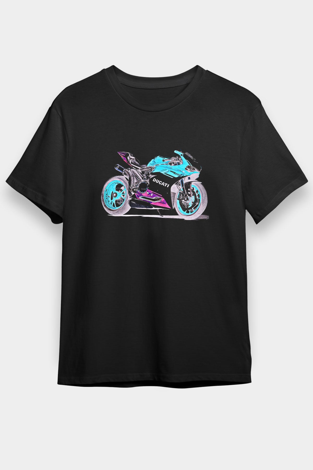 Motor Sporları - Motor sports Baskılı Unisex Siyah Tişört - Tshirt