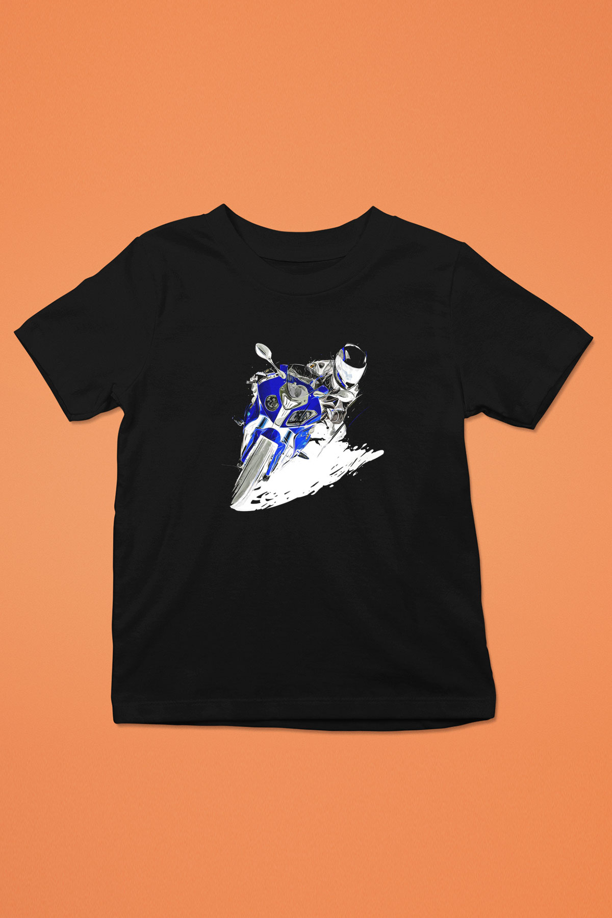 Motor Sporları - Motor sports Baskılı Unisex Siyah Çocuk Tİşörtü - Tshirt