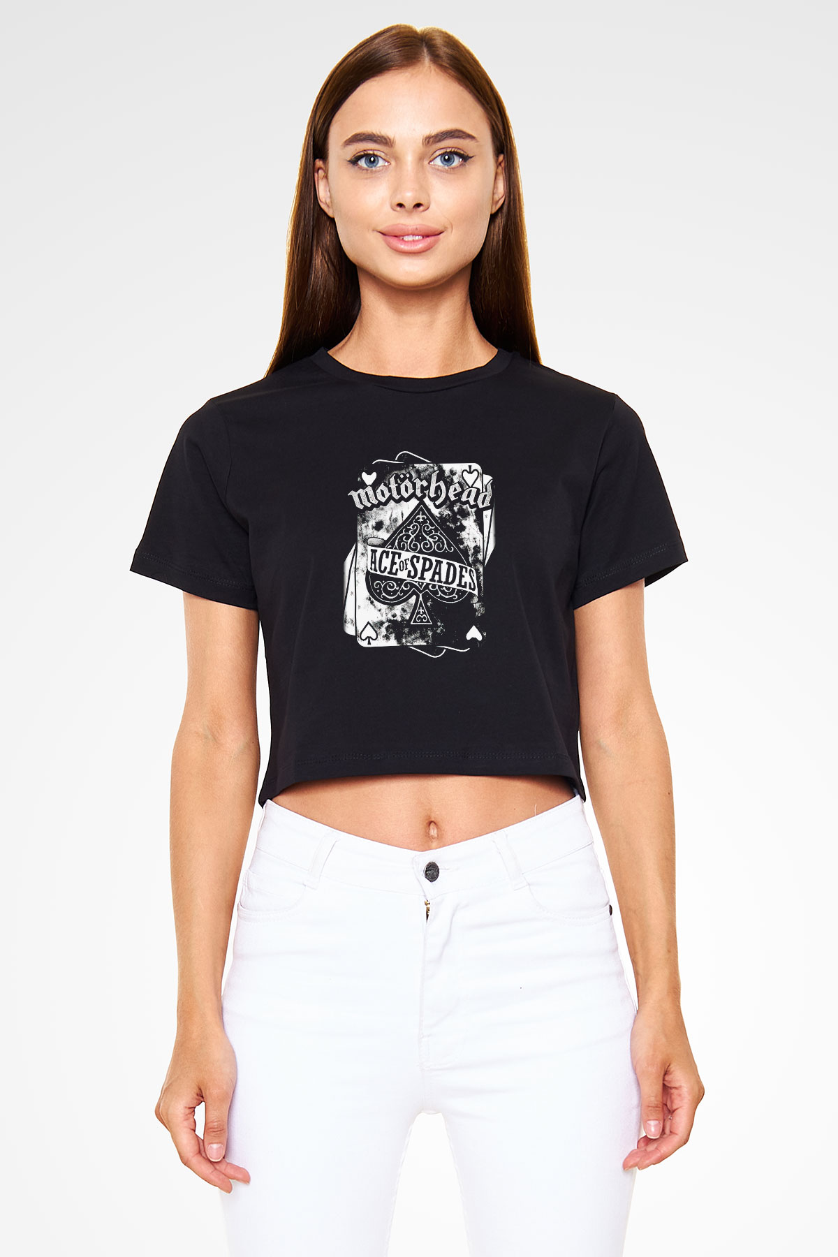 Motörhead Ace Of Spades Siyah Crop Top Tişört