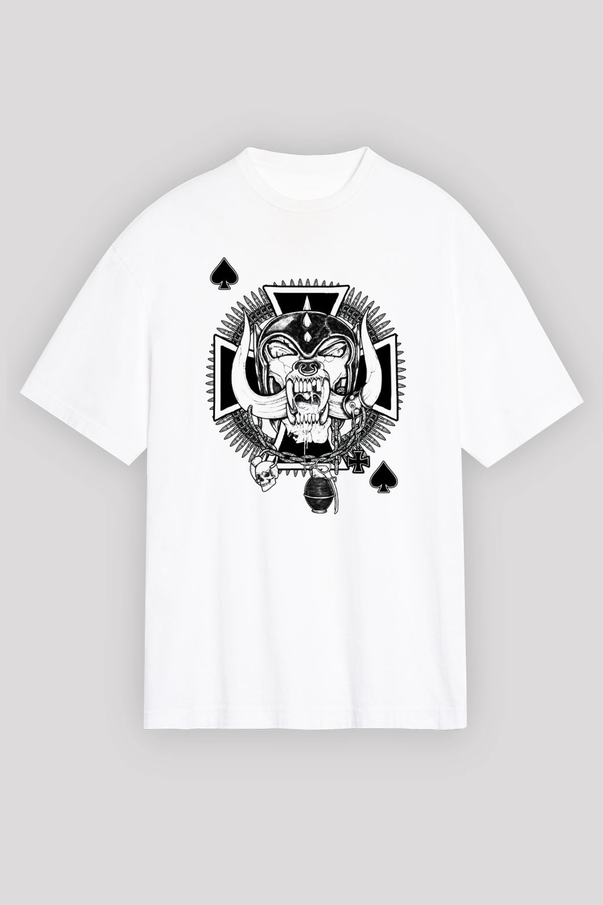 Motörhead Beyaz Unisex Oversize Tişört T-Shirt