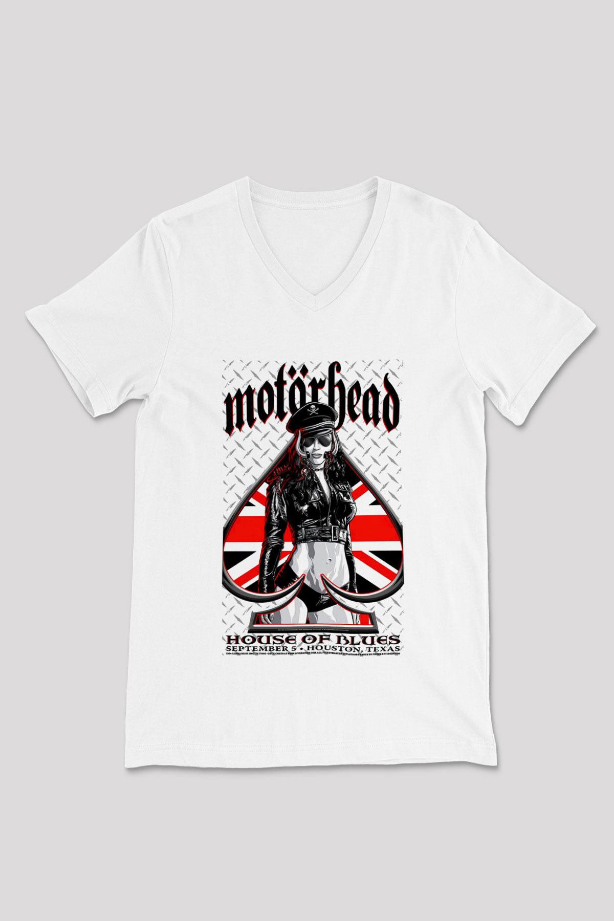 Motörhead Beyaz Unisex V Yaka Tişört T-Shirt