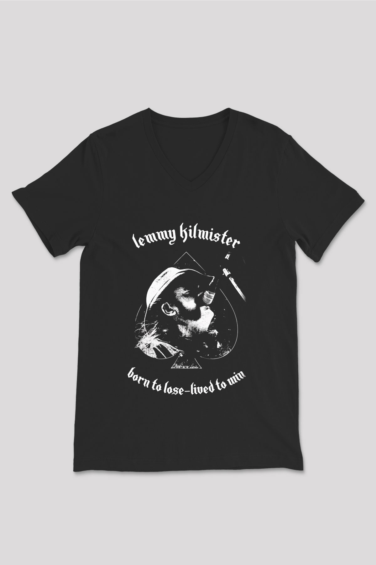 Motörhead Born To Lose Siyah Unisex V Yaka Tişört T-Shirt