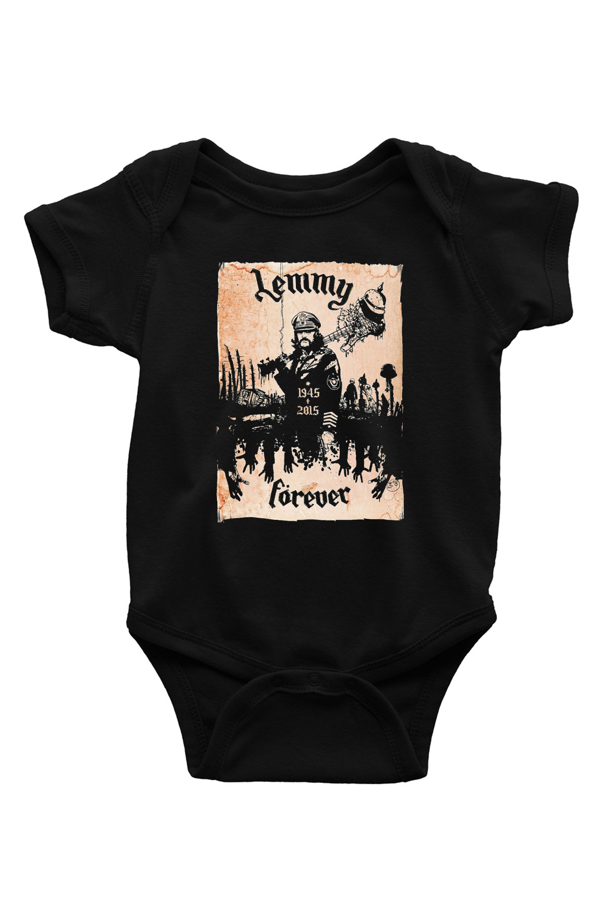 Motörhead Forever Baskılı Siyah Bebek Body - Zıbın