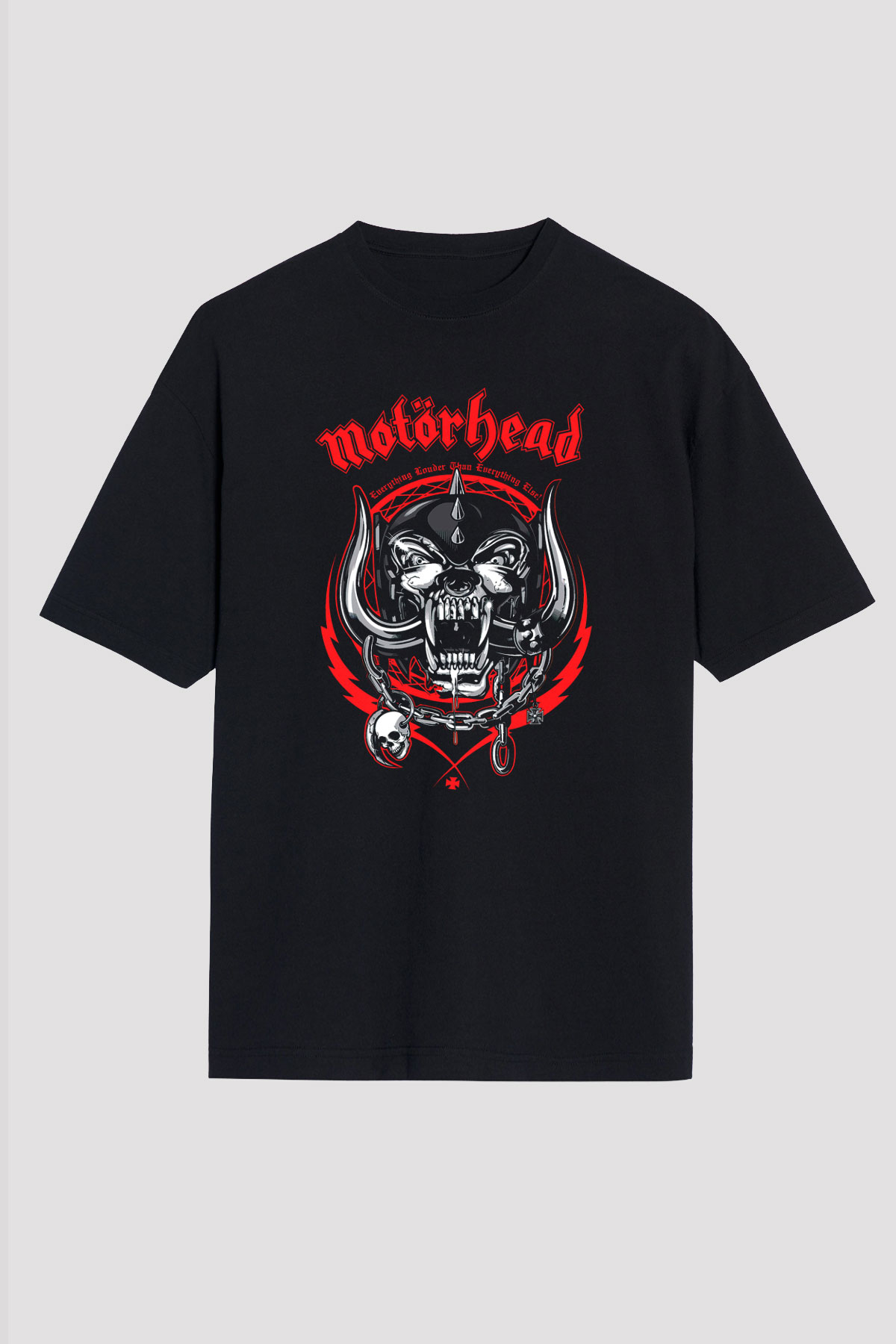 Motörhead Siyah Unisex Oversize Tişört T-Shirt