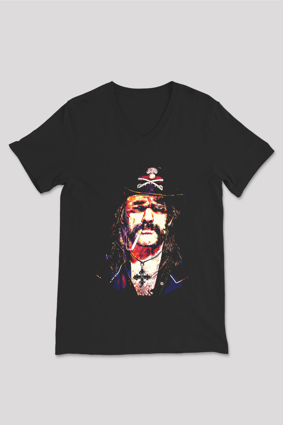 Motörhead Siyah Unisex V Yaka Tişört T-Shirt