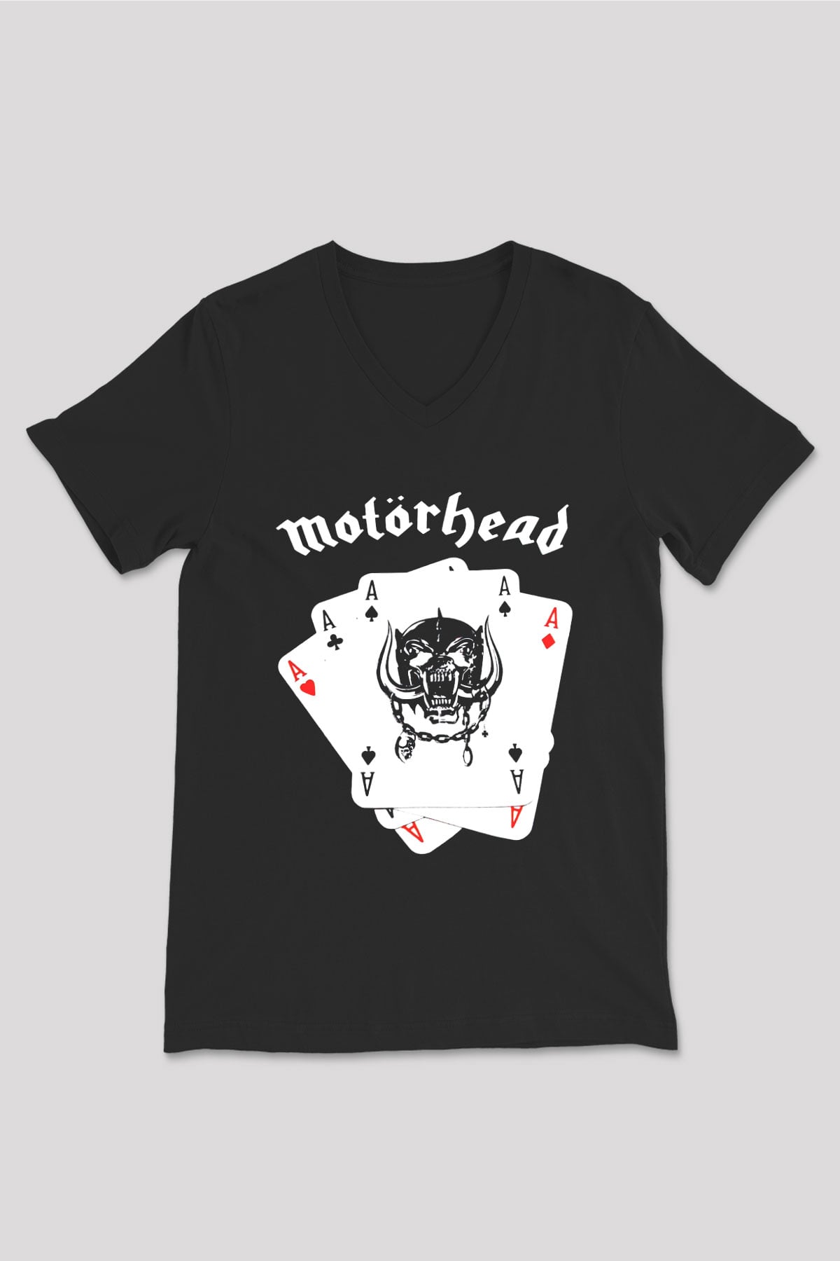 Motörhead Siyah Unisex V Yaka Tişört T-Shirt