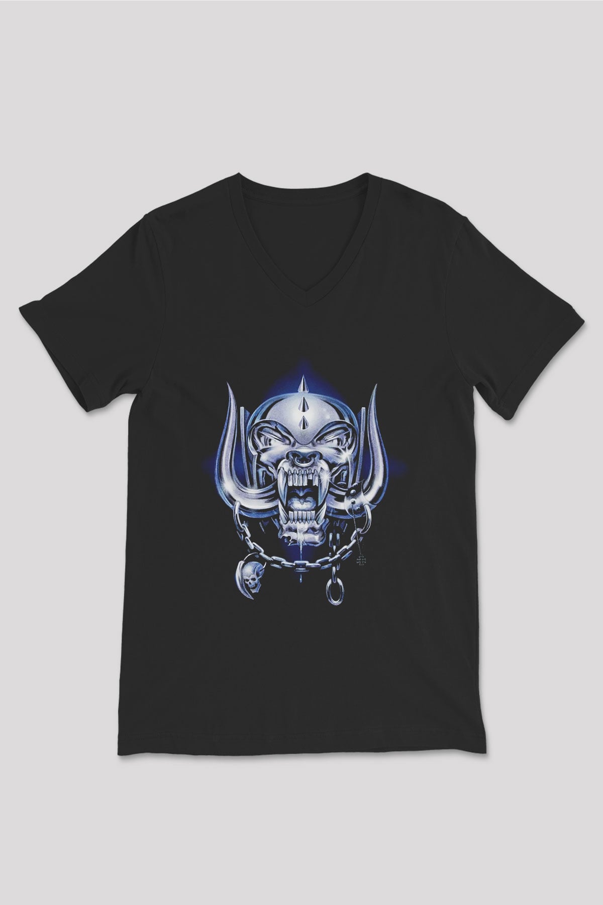 Motörhead Siyah Unisex V Yaka Tişört T-Shirt